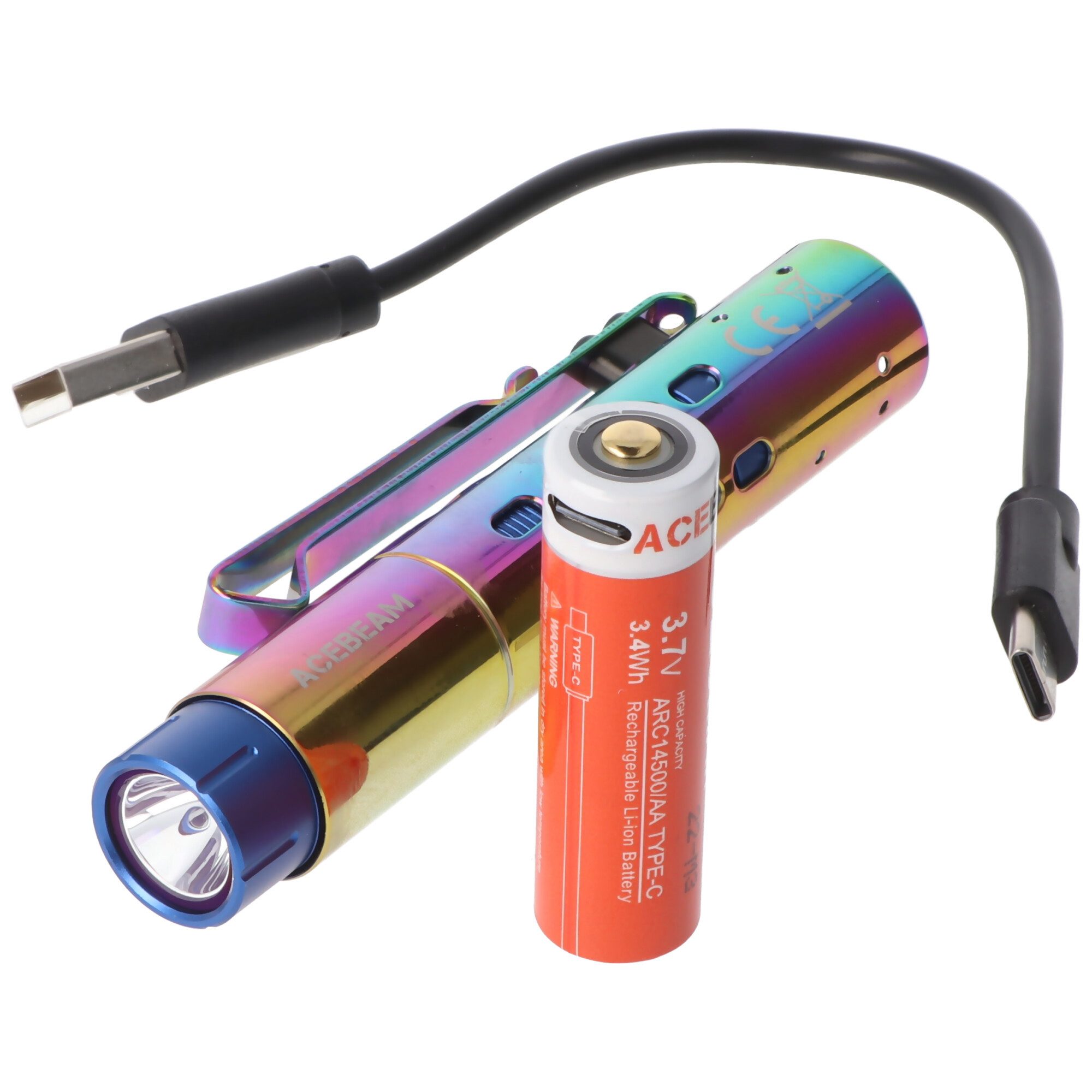 Acebeam LED Taschenlampe AceBeam Rider RX EDC mit 650 Lumen, kompakte LED-Taschenlampe, einhän