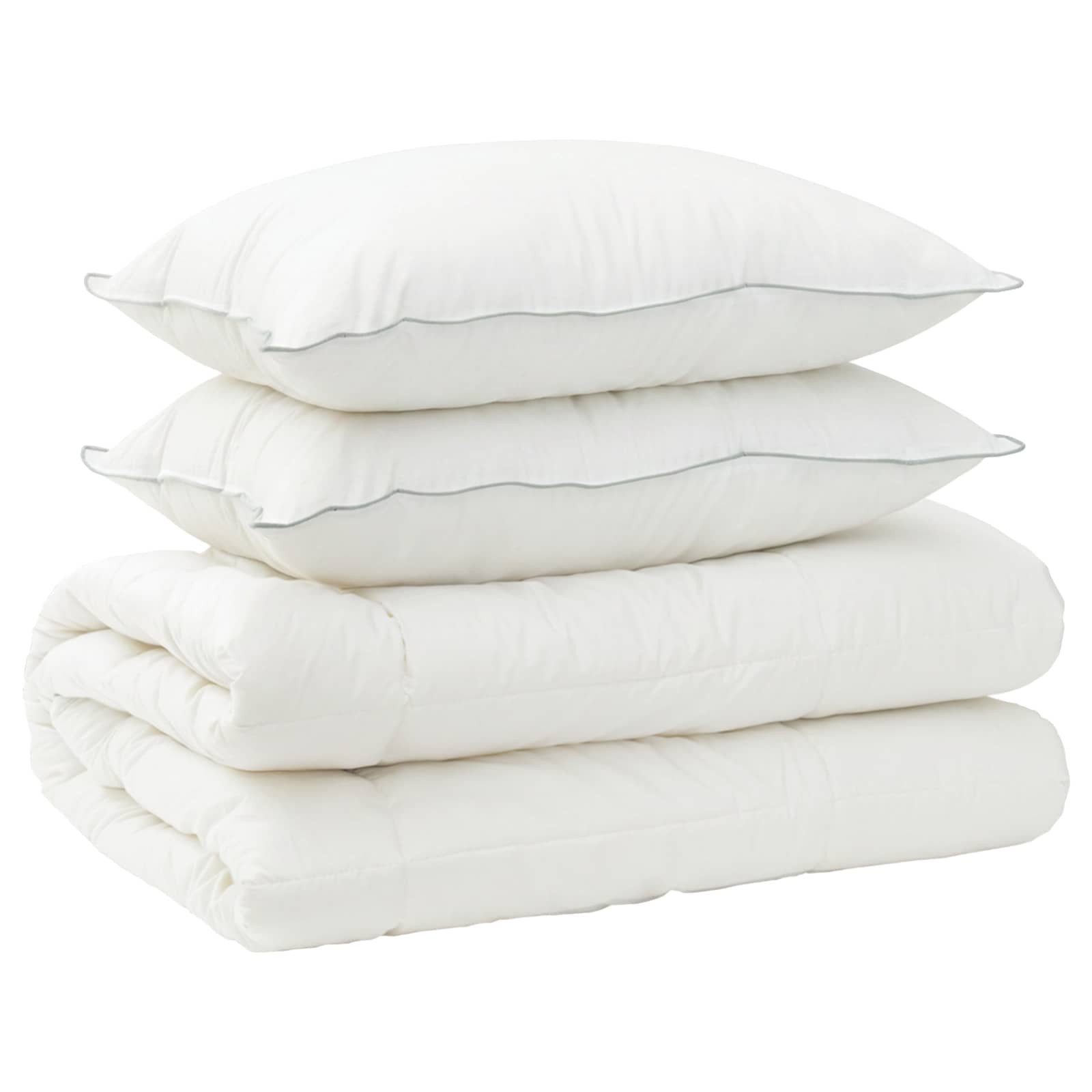 vidaXL Bett Bettdecke und Kissen Set 3 stk. 135 x 220 cm 4 Jahreszeiten (3-tlg)