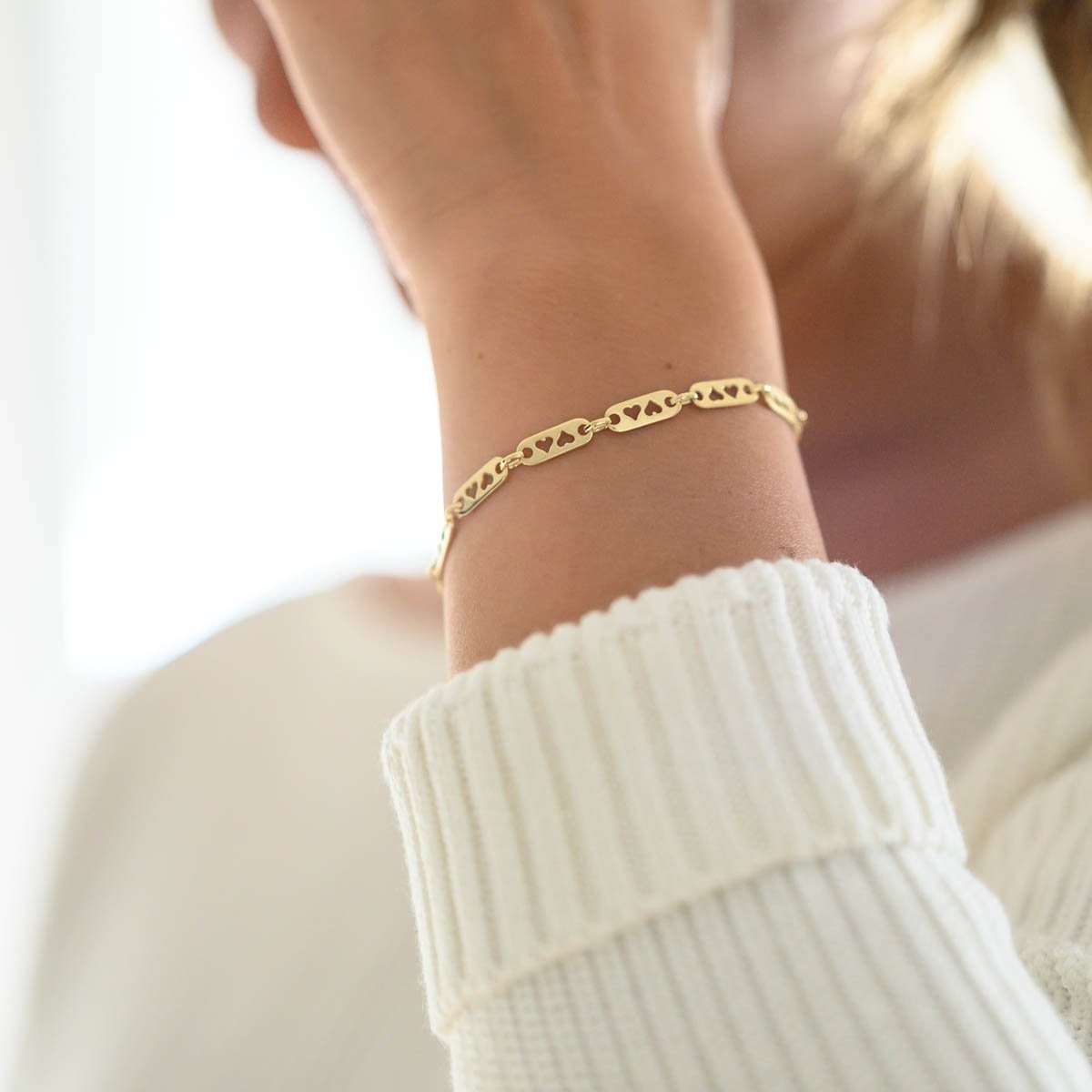 Materia Armband Damen Gold Herzen Plättchen günstig online kaufen