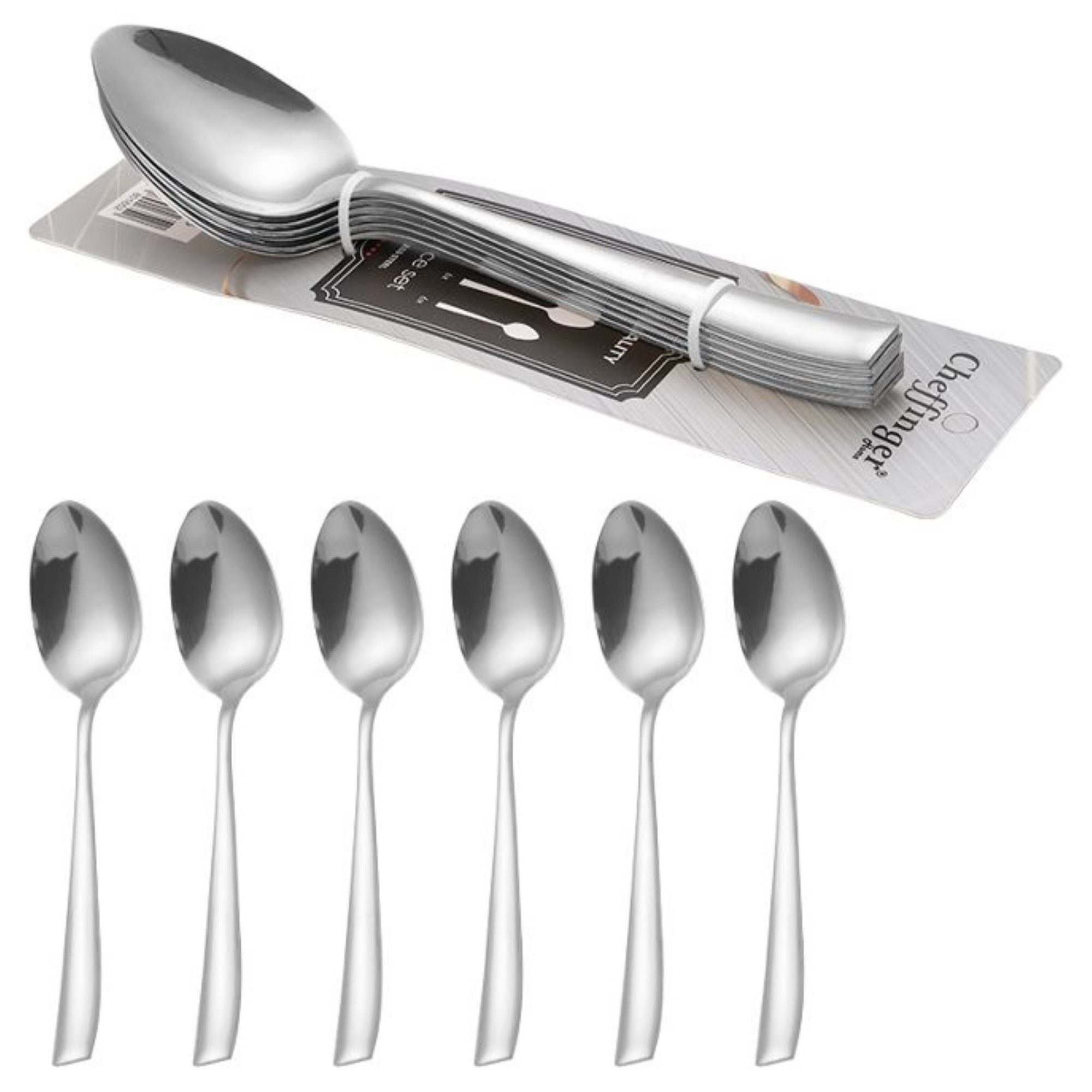 Cheffinger Besteck-Set Modernes 6er Set Menülöffel - Besteck-Set aus hochwertigem Edelstahl, Edelstahl – Bild 5 von 5