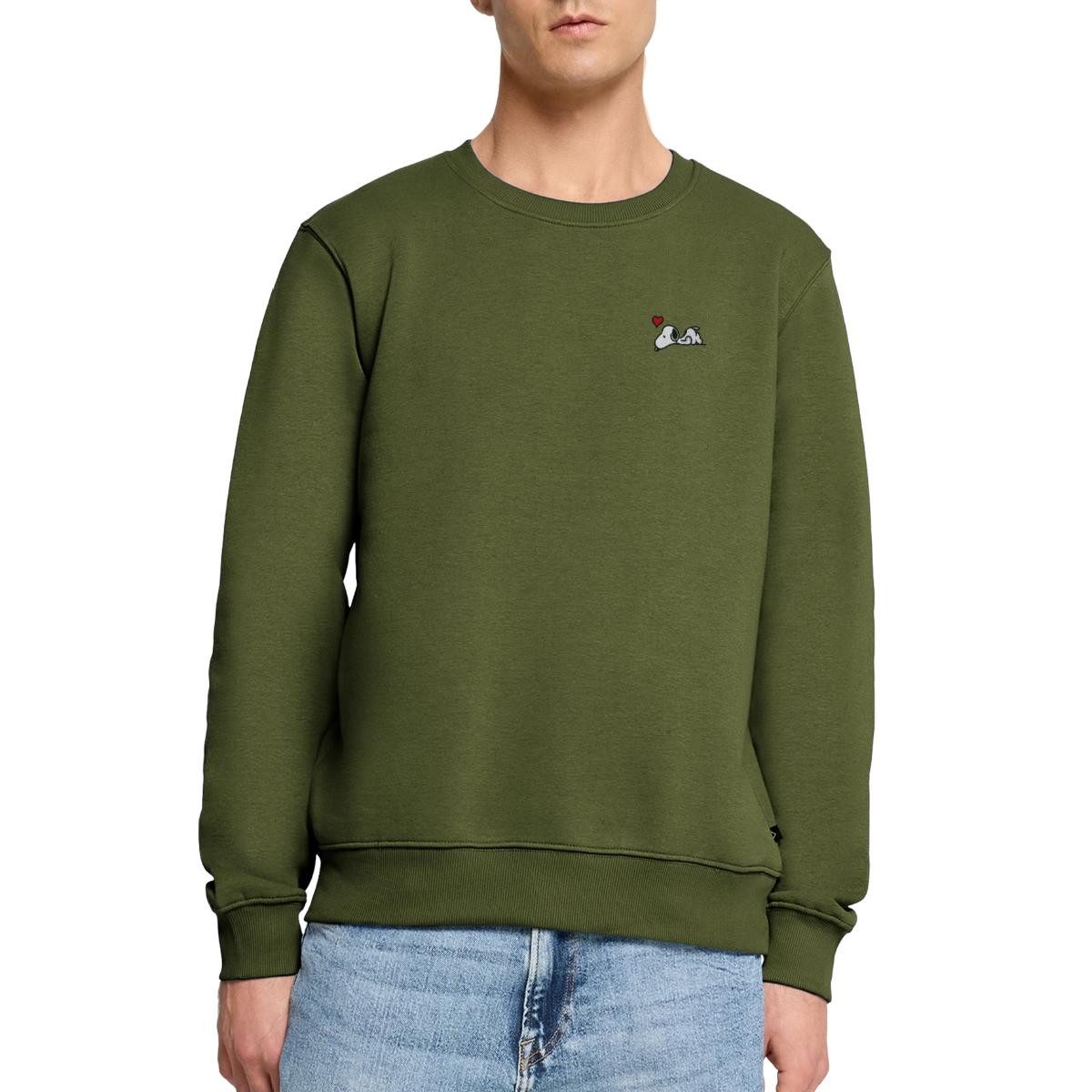 Spreadshirt Sweatshirt Peanuts Snoopy Liebe Herz Love Stick Herren Premium Pullover (1-tlg)