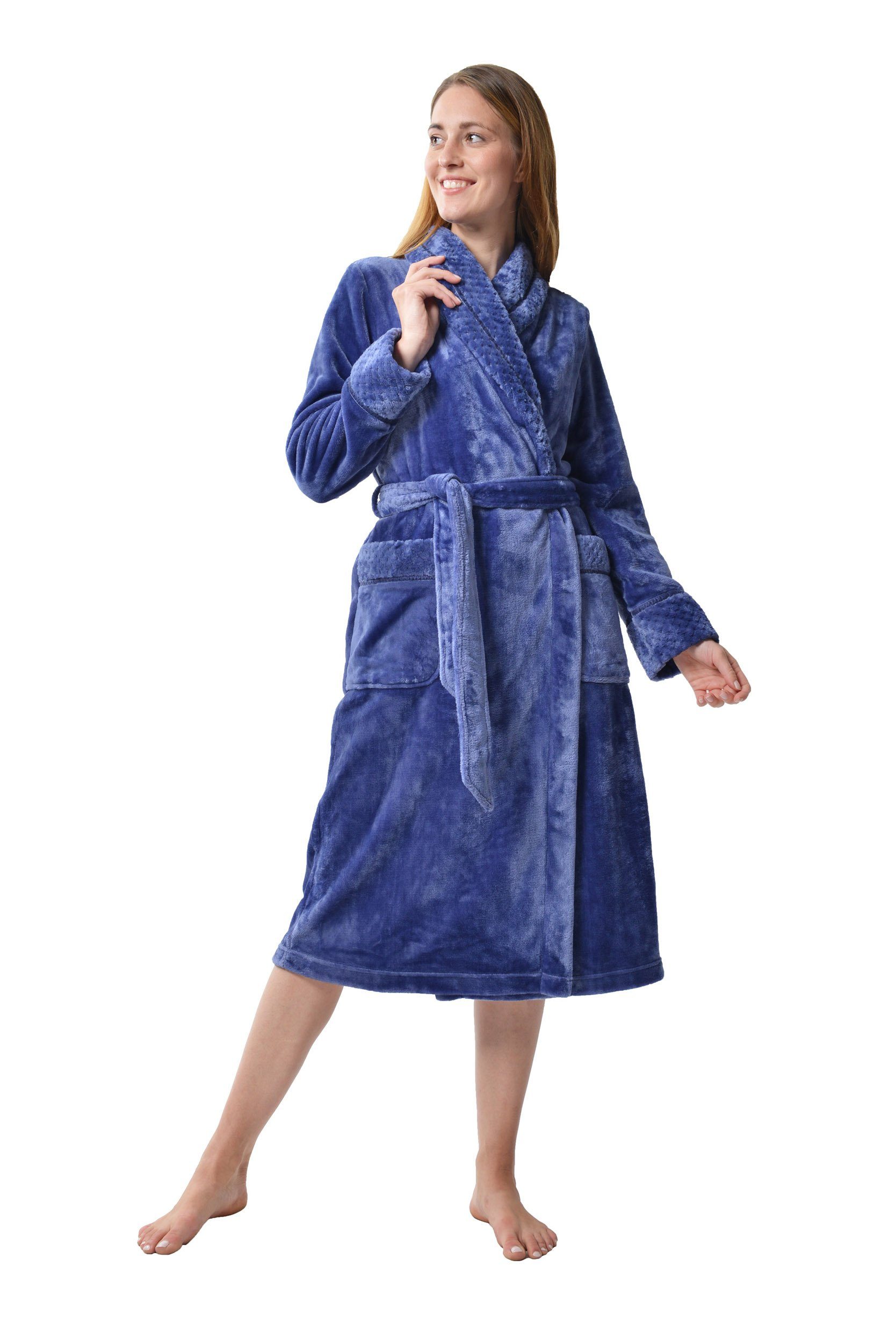 RAIKOU Bademantel Homewear / Morgenmantel /Saunamantel günstig online kaufen