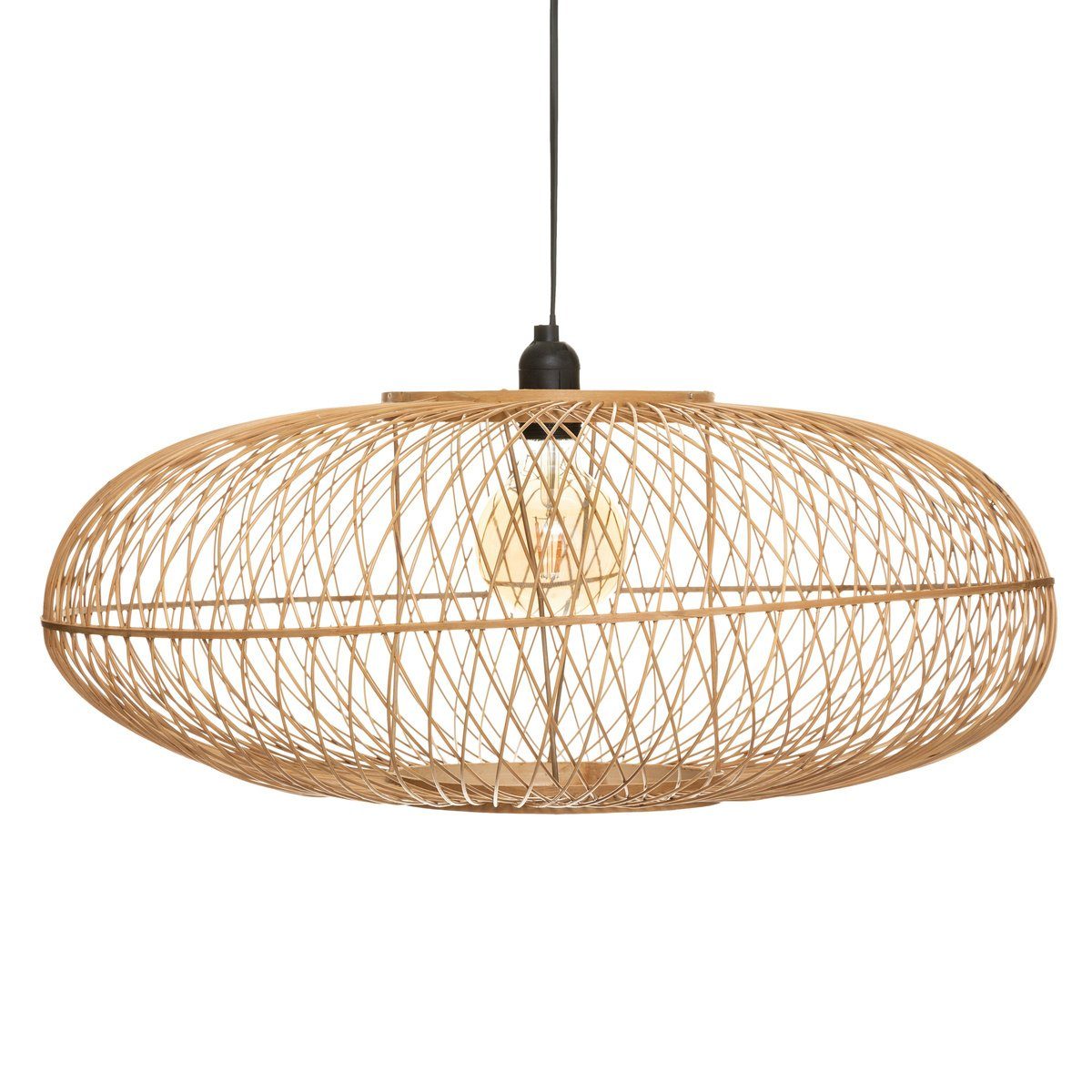 Atmosphera Créateur d'intérieur Pendelleuchte Hängeleuchte aus Bambus LOREN, Ø 60 cm, Leuchte mit Dekofunktion, ohne Leuchtmittel