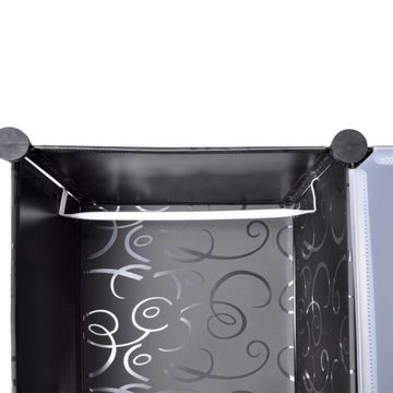 furnicato Kleiderschrank Modularer Schrank mit 14 Fächern schwarz/weiß 37x146x180,5cm