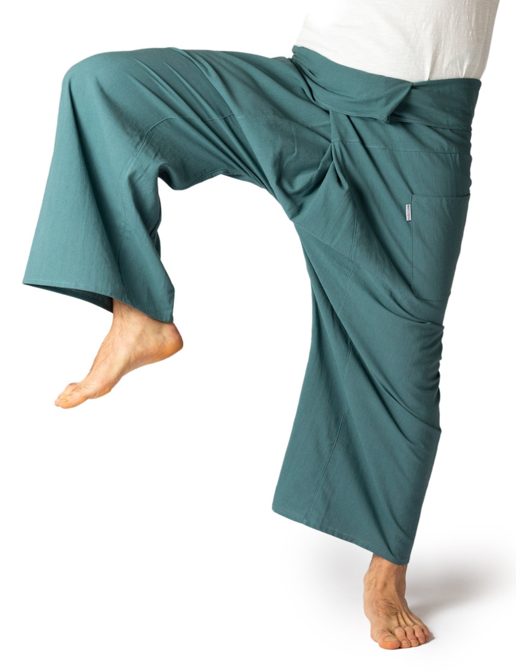 Wellnesshose Thai Fischerhose aus Baumwolle - bequeme Unisex Wickelhose - Yogahose
