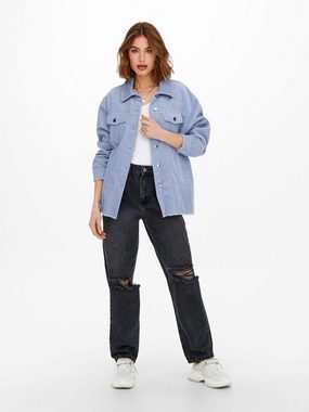 ONLY Blouson Oversized Cord Jacke Shacket Übergan Cardigan Samt ONLBITTEN (1-St) 4014 in Hellblau