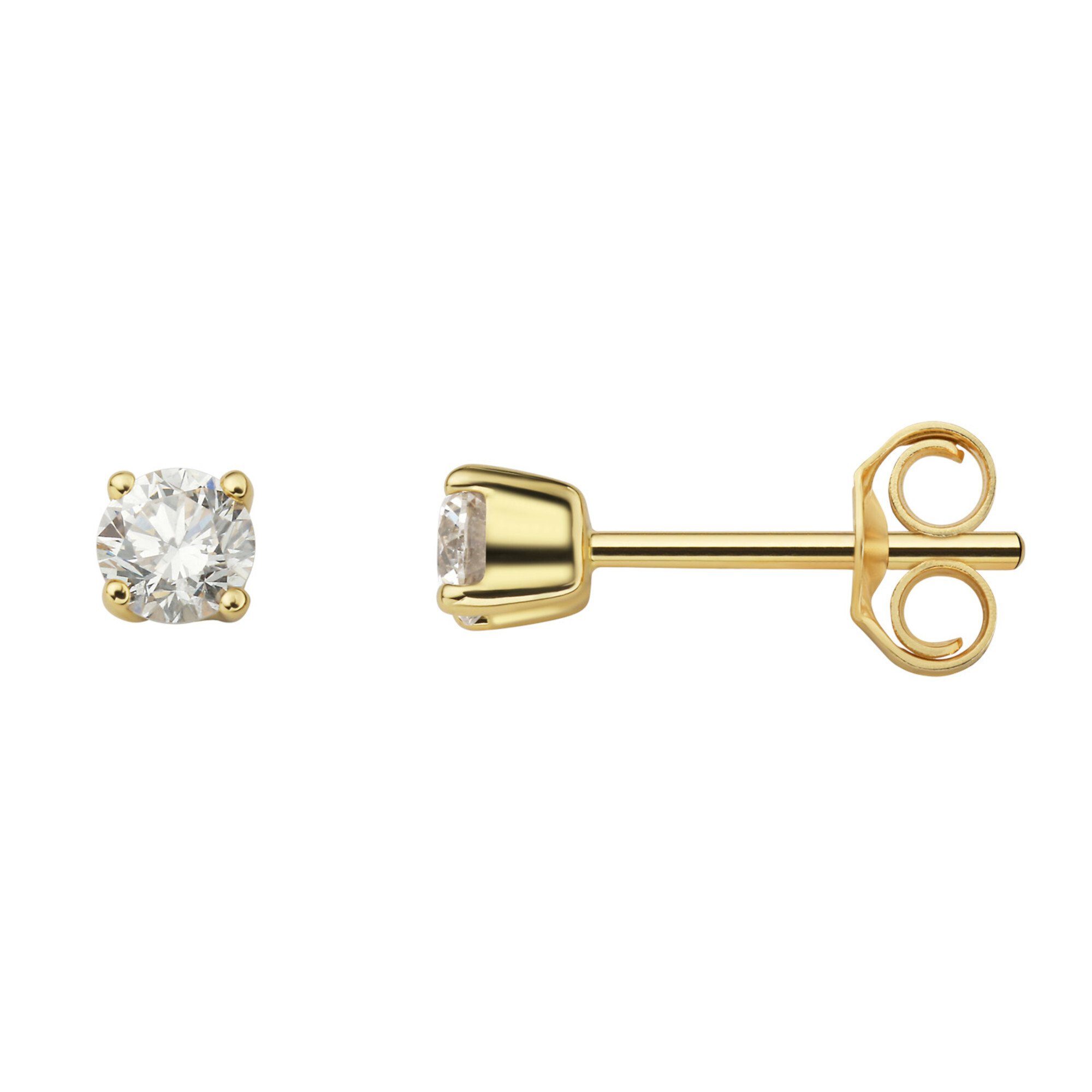 ONE ELEMENT Paar Ohrstecker 0.30 ct Diamant Brillant Ohrringe Ohrstecker aus 750 Gelbgold, Damen Gold Schmuck