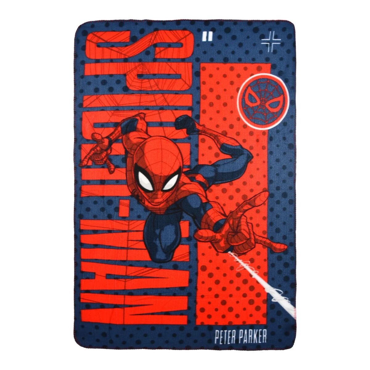 Wohndecke Spiderman Parker Polardecke 100x150cm, Spiderman, Geschenkidee für Mädchen und Jungen