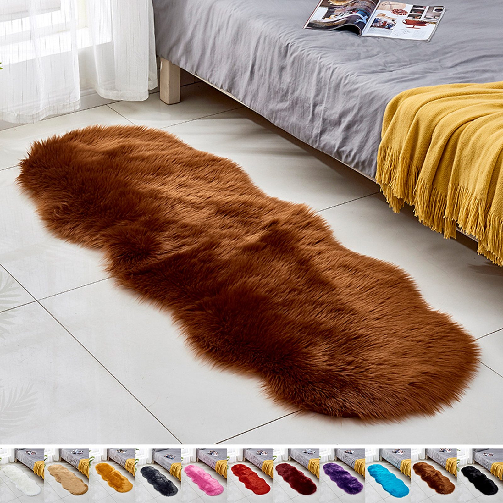 Jibenhome Teppich Hochflor-Teppich Kunstfell,Weich Fellteppich,Shaggy Teppi günstig online kaufen