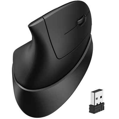 iclever TM254G Vertikale Kabellose Maus mit Jiggler-Modus Maus (Kompatibel mit mehreren Geräten)