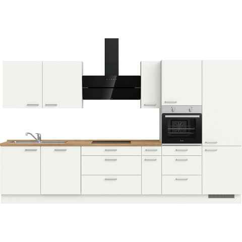nobilia® elements Küchenzeile "elements premium", vormontiert, Ausrichtung wählbar, Breite 360 cm, mit E-Geräten