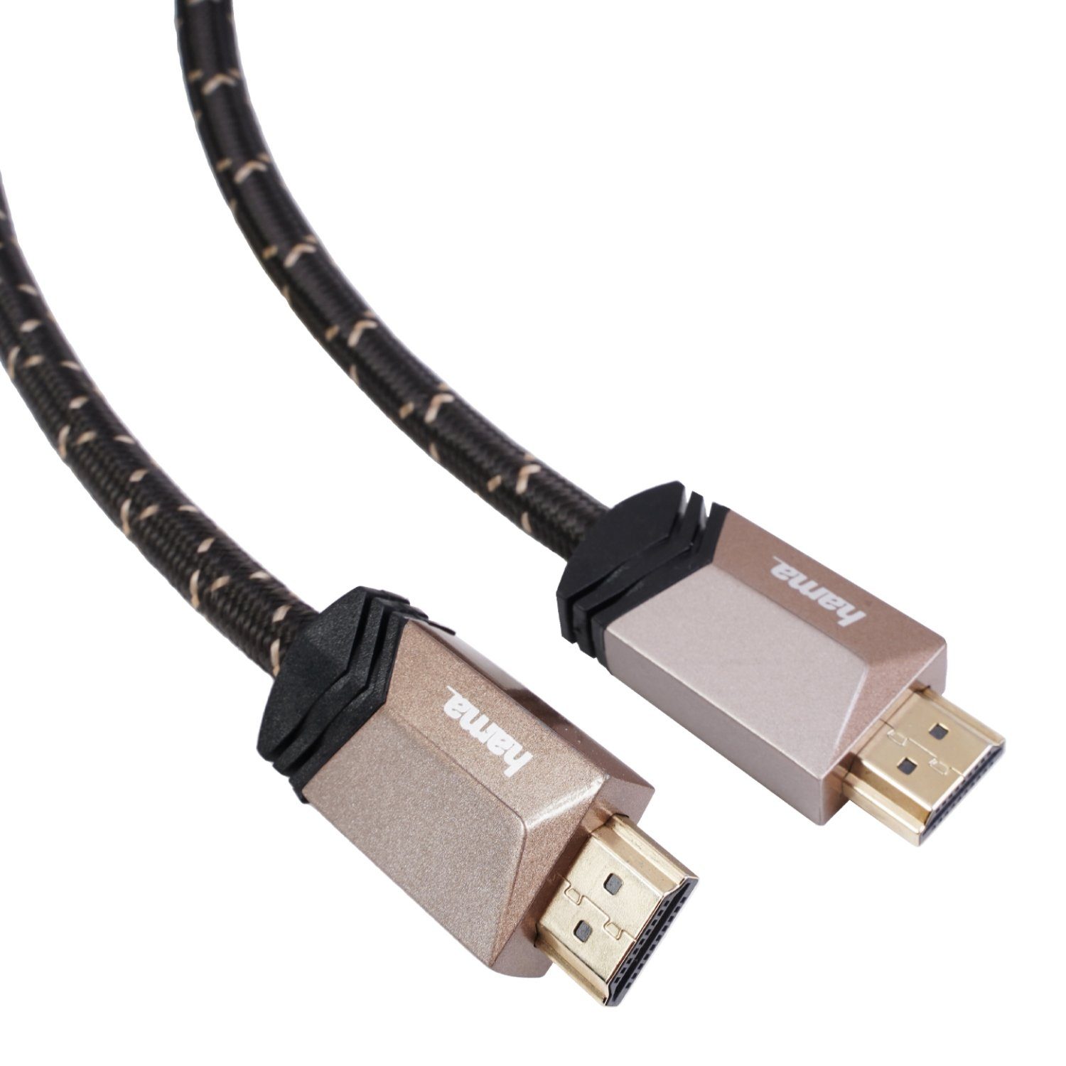 Hama HQ High-Speed HDMI-Kabel 4K 3m vergoldet Video-Kabel, HDMI, (300 cm), HDMI 2.0b 4K 2K HDR Full HD 3D HD TV LED LCD OLED Metall-Stecker – Bild 4 von 5