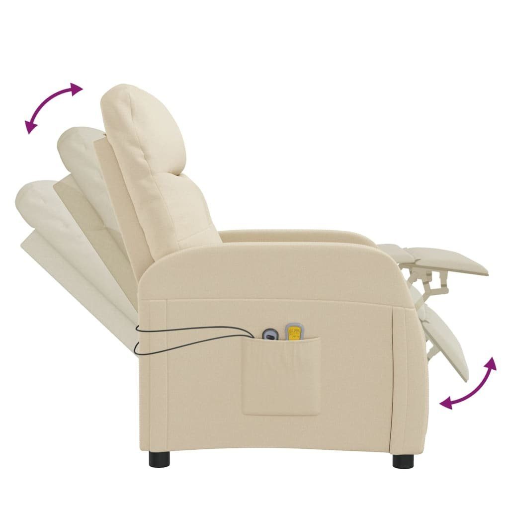 Massagesessel Massagesessel (1-St) Elektrisch Creme Stoff vidaXL