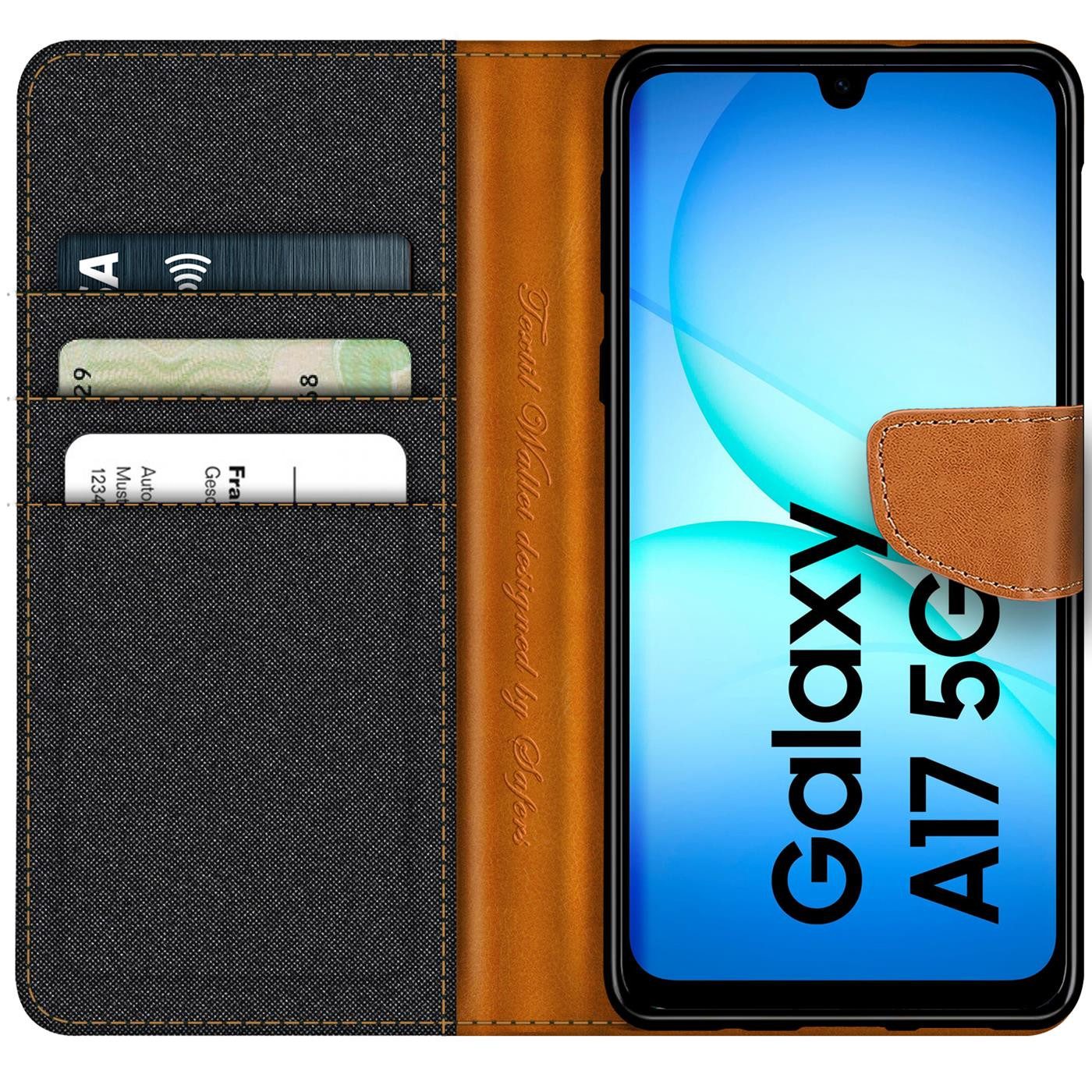 CoolGadget Handyhülle Flip Case Wallet Cover Book Tasche für Samsung Galaxy A17 5G, Handy Tasche mit Kartenfach Book Schutzhülle – Bild 2 von 5