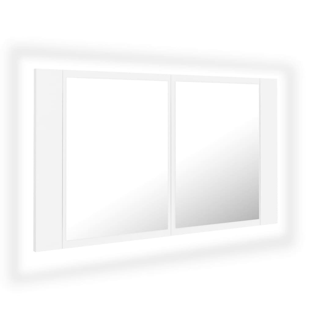 vidaXL Spiegelschrank LED Bad Spiegelschrank Weiß 80x12x45 cm Badezimmer LED-Beleuchtung Spi