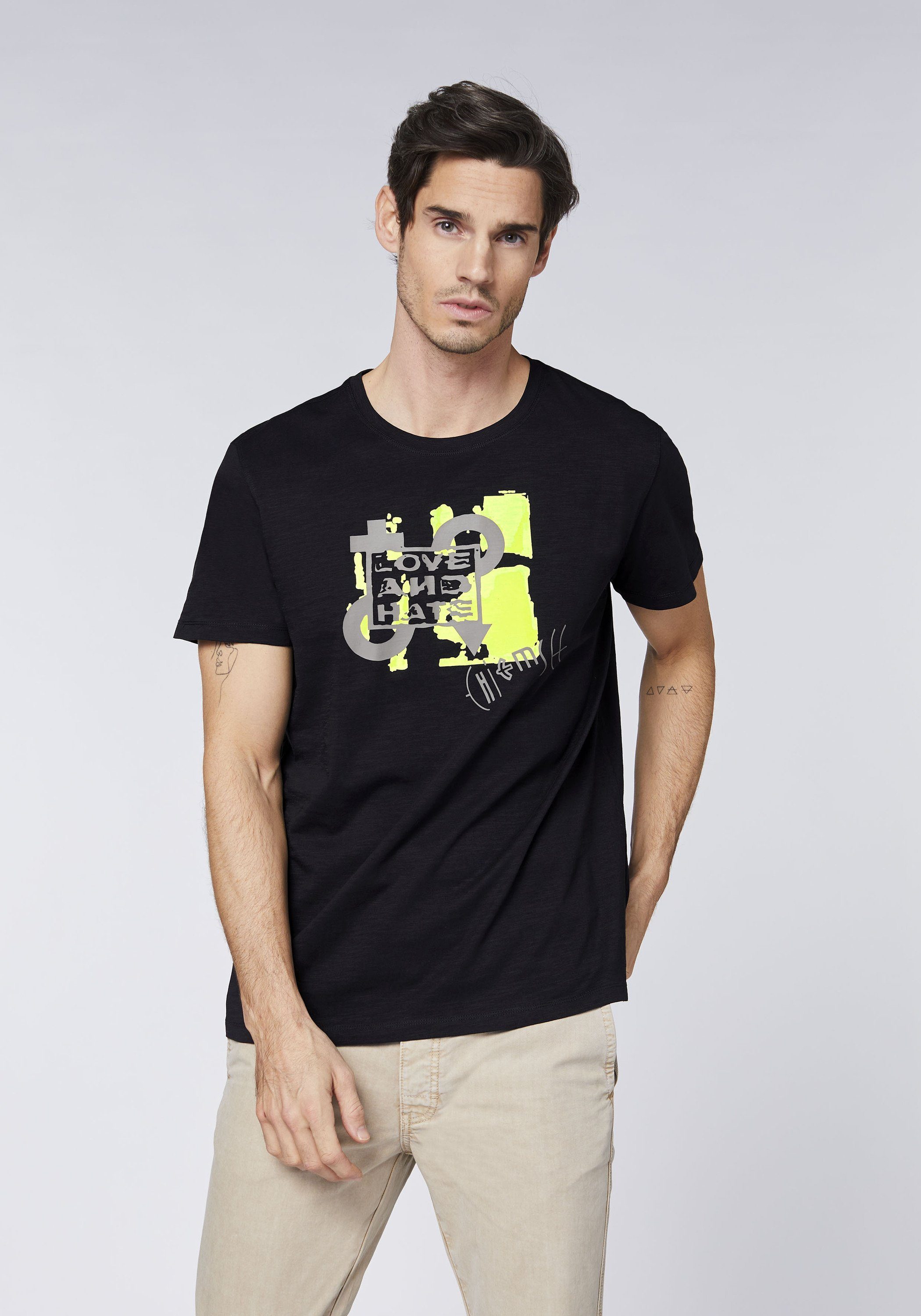 Chiemsee Print-Shirt Black T-Shirt Deep
