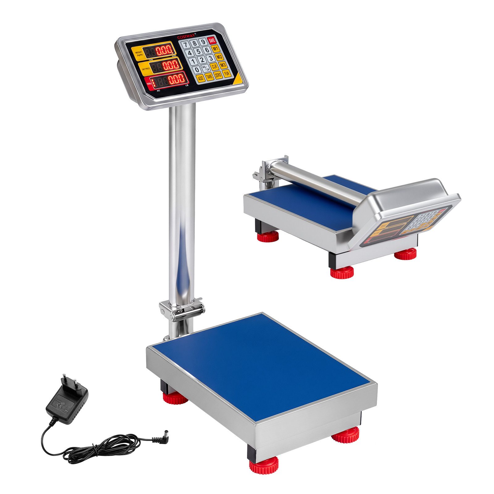 COSTWAY Präzisionswaage Plattformwaage 150 kg mit wasserfestem LED-Display