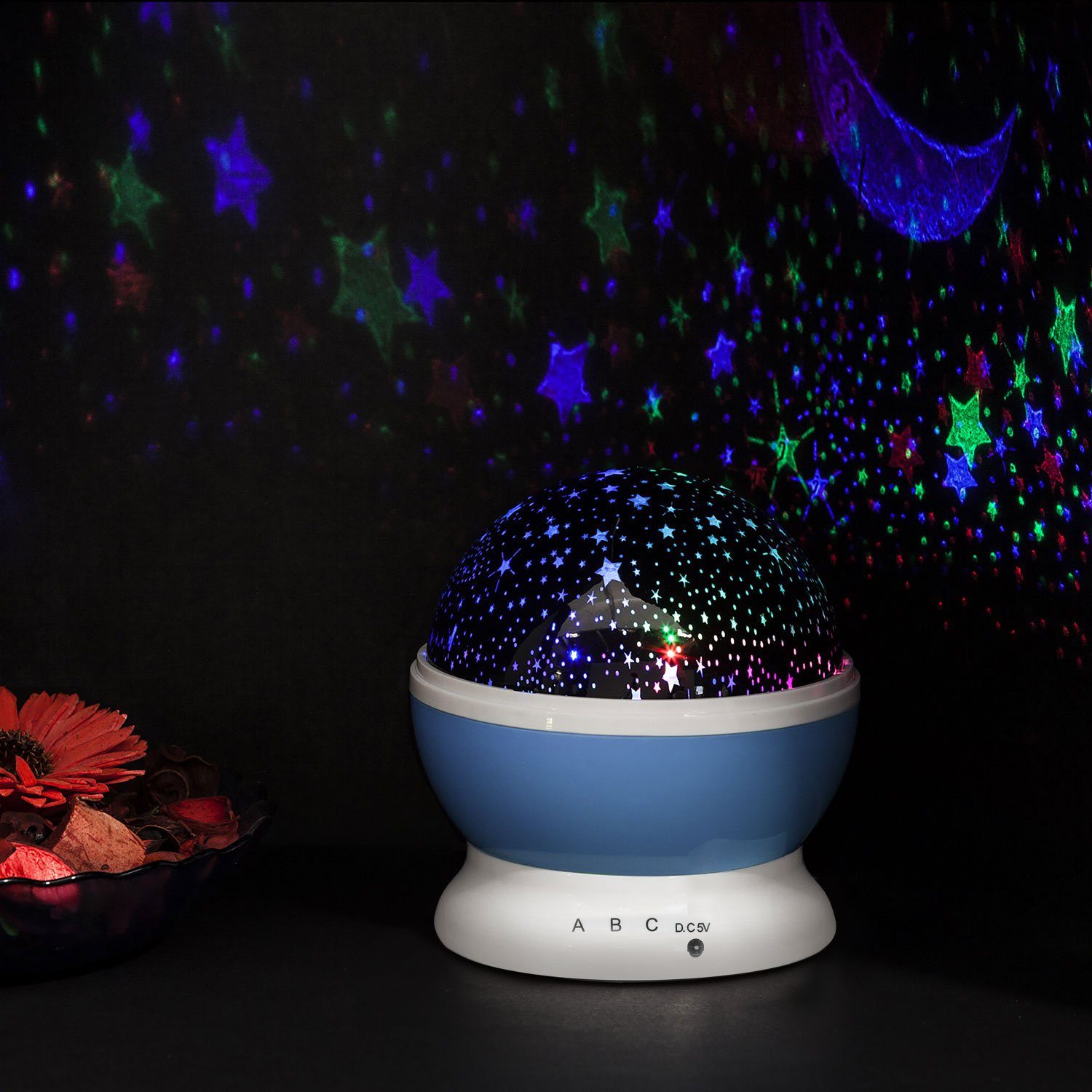 Sternenlicht Einschlafhilfe Goods+Gadgets Blau Nachtlicht LED Projektor,