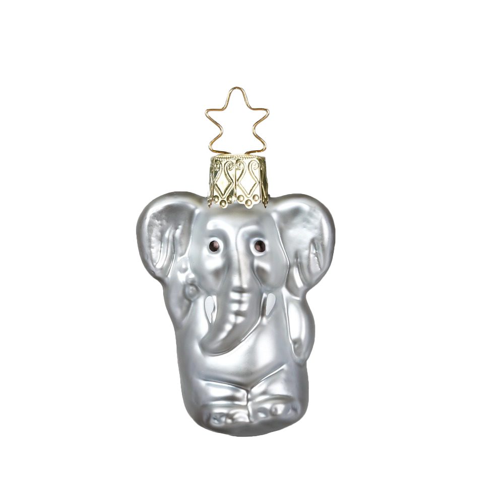 INGE-GLAS® Christbaumschmuck Sanfter Elefant, Mini Elefant (1-tlg), mundgeblasen, handbemalt