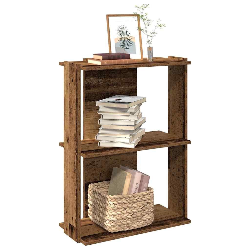 vidaXL Bücherregal 60 x 30 x 80 cm Bücherregal 3 Böden Altholz-Optik 60x30x80 cm Spanplat