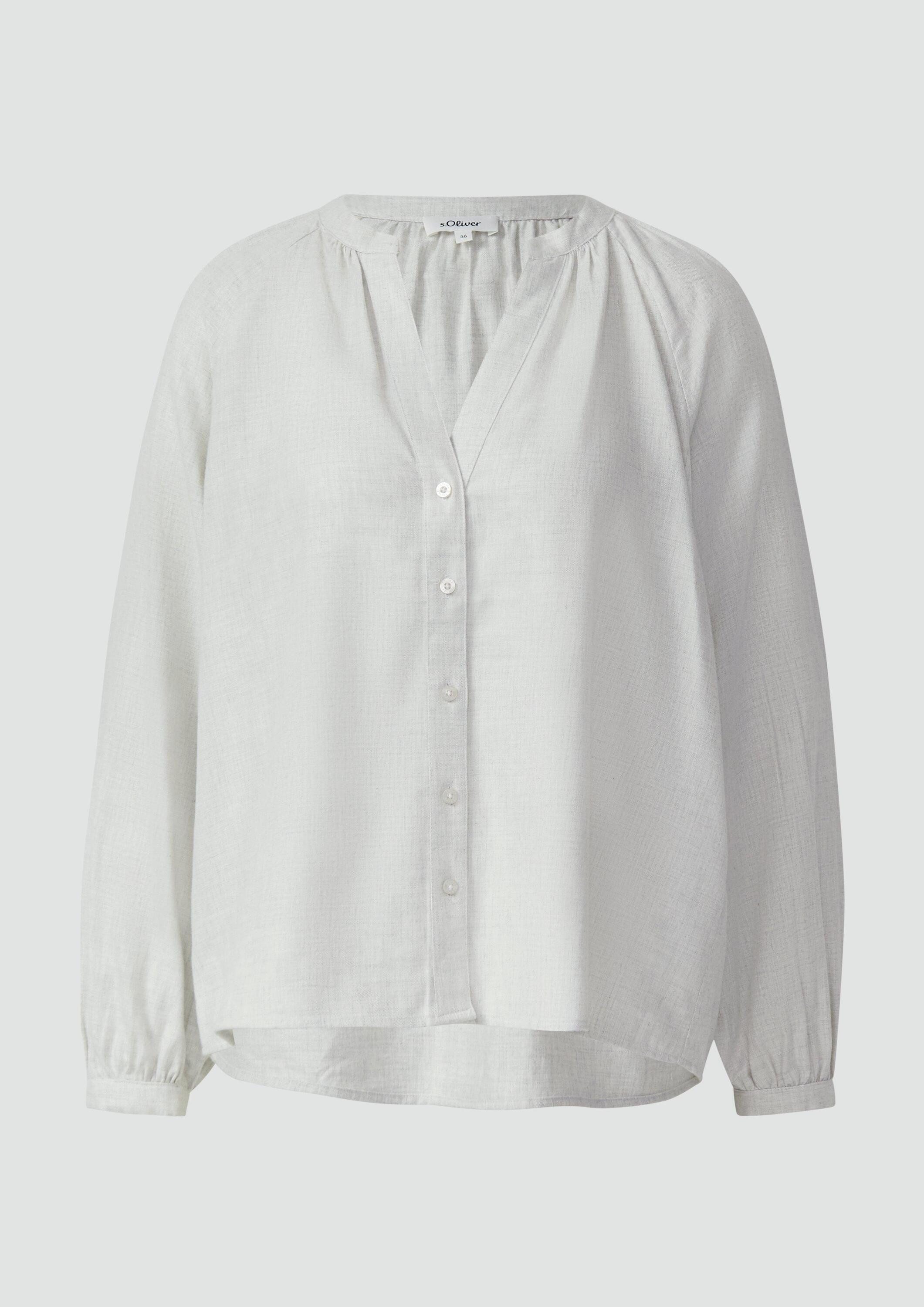 s.Oliver Langarmbluse Bluse Weiche Bluse im Relaxed Fit mit Knopfleiste