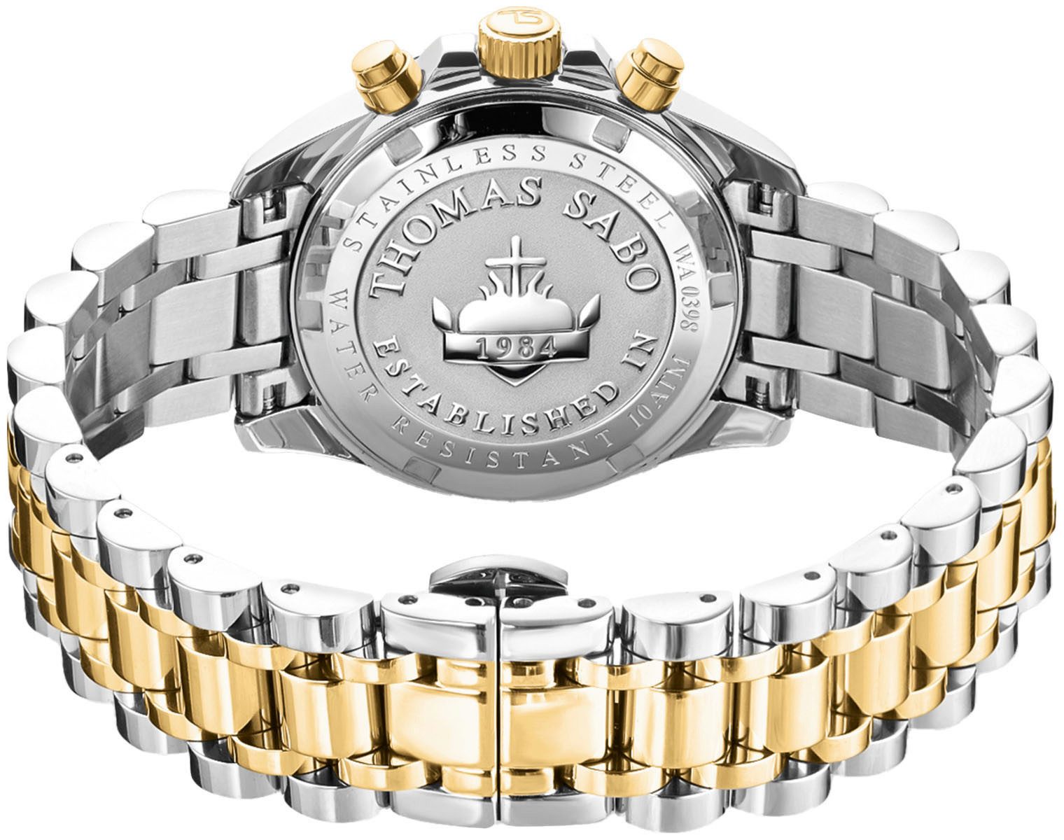 THOMAS SABO Chronograph DIVINE CHRONO WA0398-291-201-38 MM, Quarzuhr, Armbanduhr, Damen, Datum, Stoppfunktion, 12/24-Std.-Anzeige