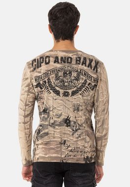 Cipo & Baxx Langarmshirt im angesagten Vintage-Look