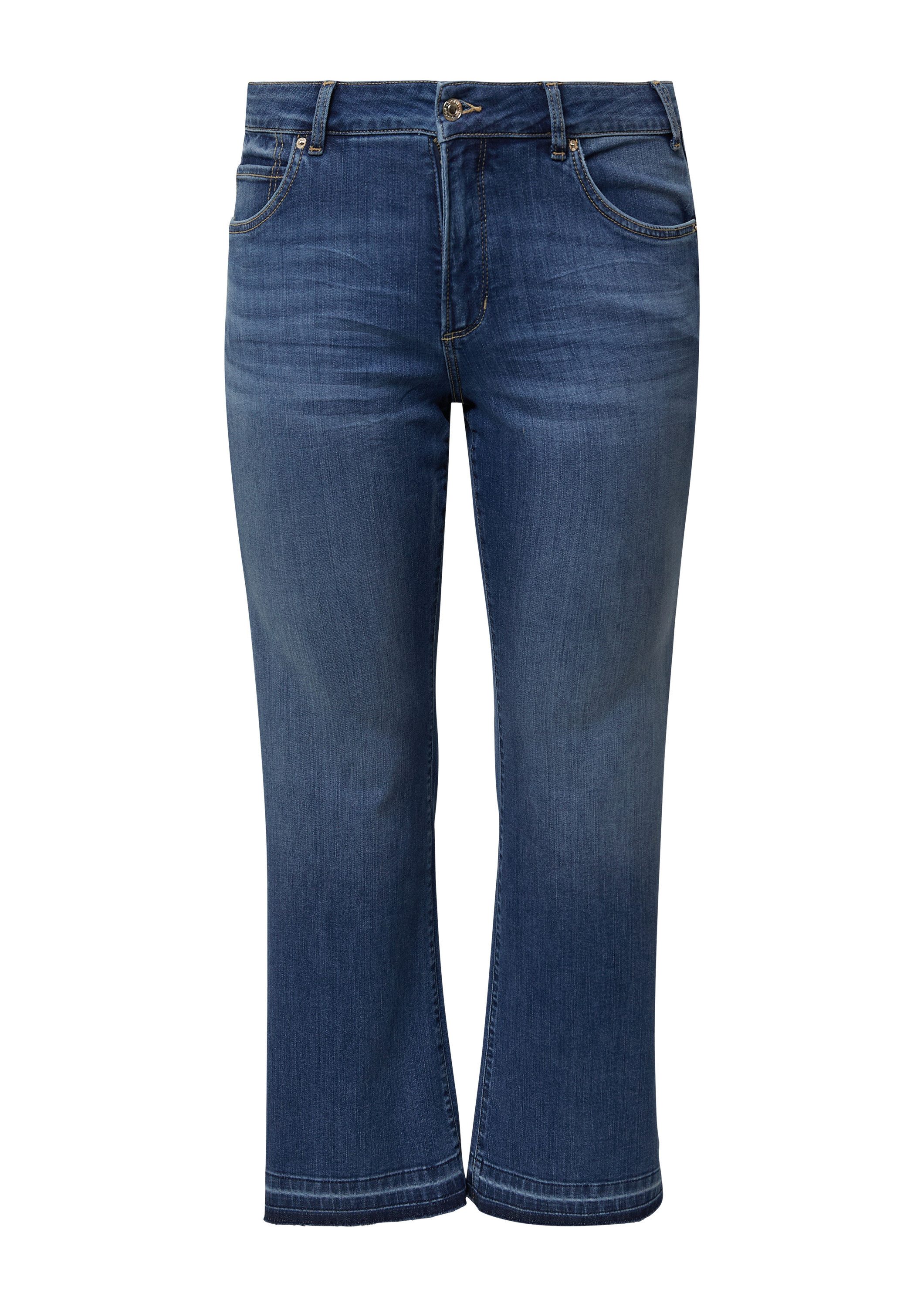 s.Oliver Bootcut-Jeans Jeans-Hose Jeans / Slim Fit / Mid Rise / Flared Leg / offener Saum