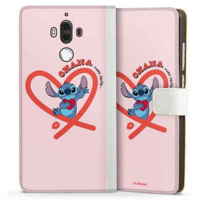 DeinDesign Handyhülle »Stitch Ohana Pink Heart«, Huawei Mate 9 Hülle Handy Flip Case Wallet Cover Handytasche Leder