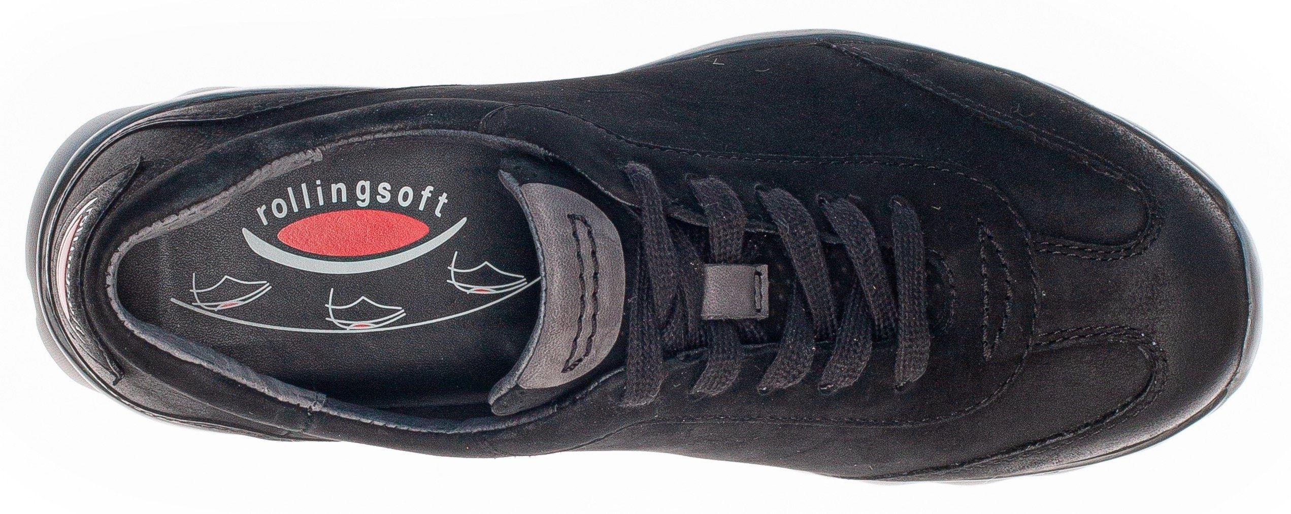 Logoschriftzug der Ferse an mit Keilsneaker schwarz Gabor Rollingsoft