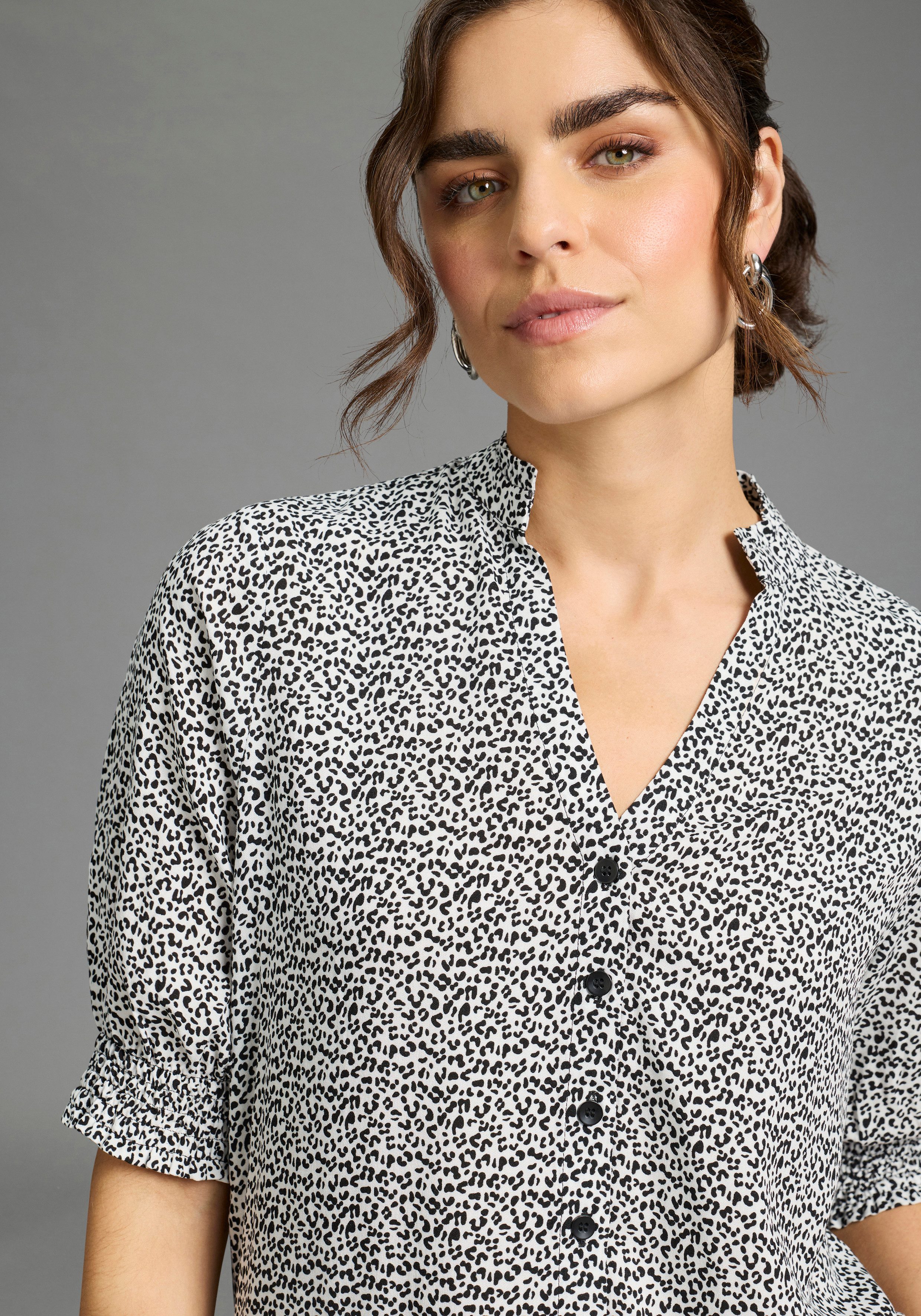 Laura Scott Druckbluse bedruckte Bluse, femininer Stil, leichtes Webmaterial, aus Viskose