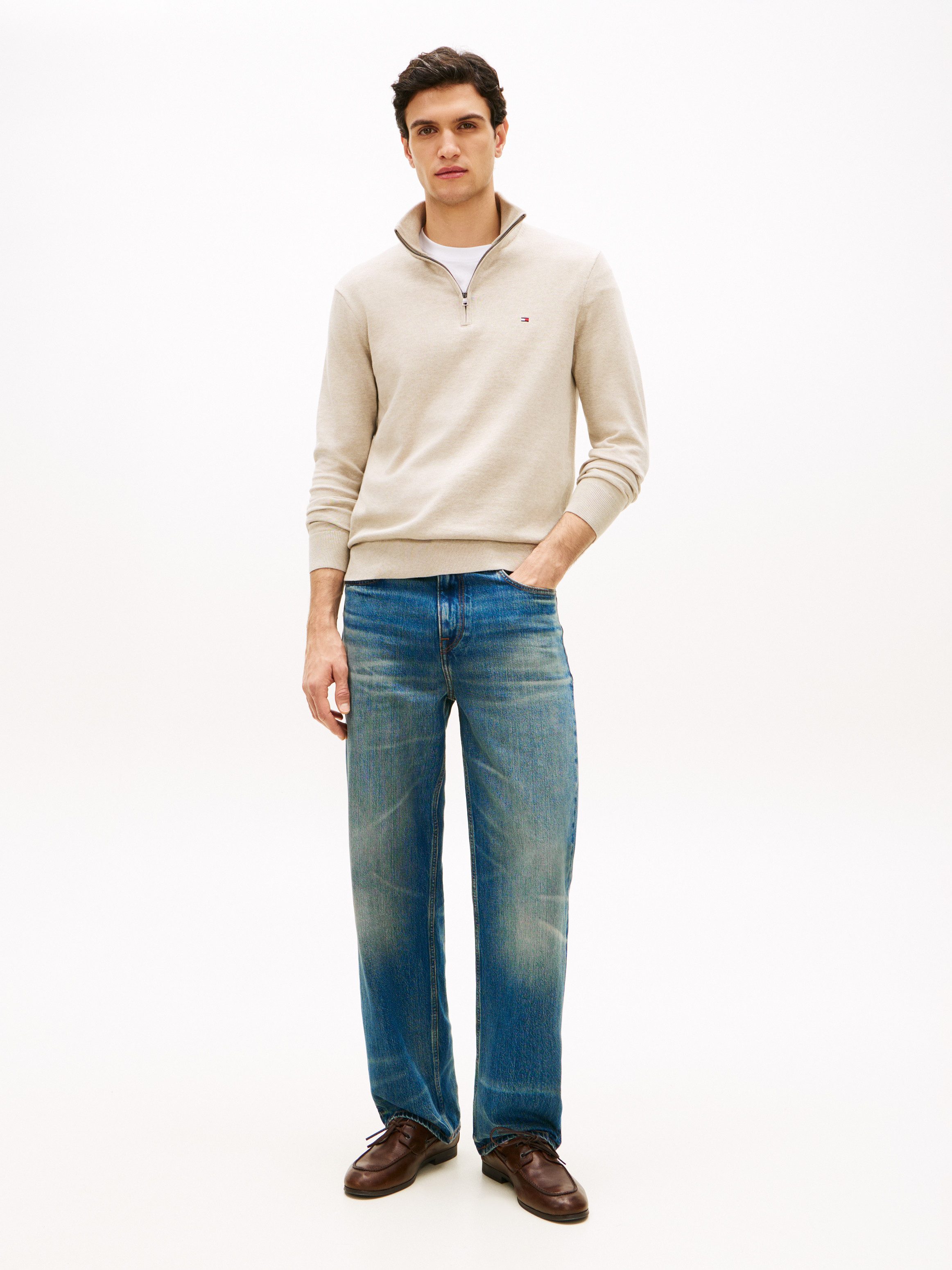 Tommy Hilfiger Troyer ESSENTIAL COTTON ZIP MOCK