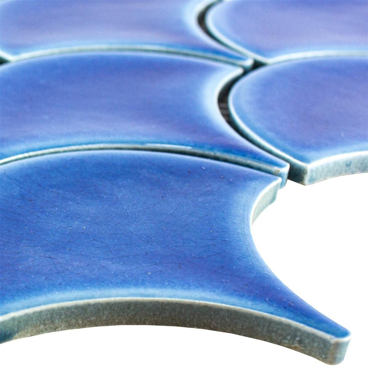 Mosafil Mosaikfliesen Keramik Mosaik Fliesen Newark, Keramik 27.300x25.900, blau, Verlegefertig auf ein Netz geklebt - Frostsicher - Wasserfest