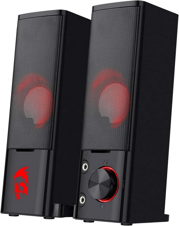 Redragon GS550 Lautsprecher Schwarz – USB-Stromversorgung + 2x 3,5mm Audiokabel Lautsprecher 2.0