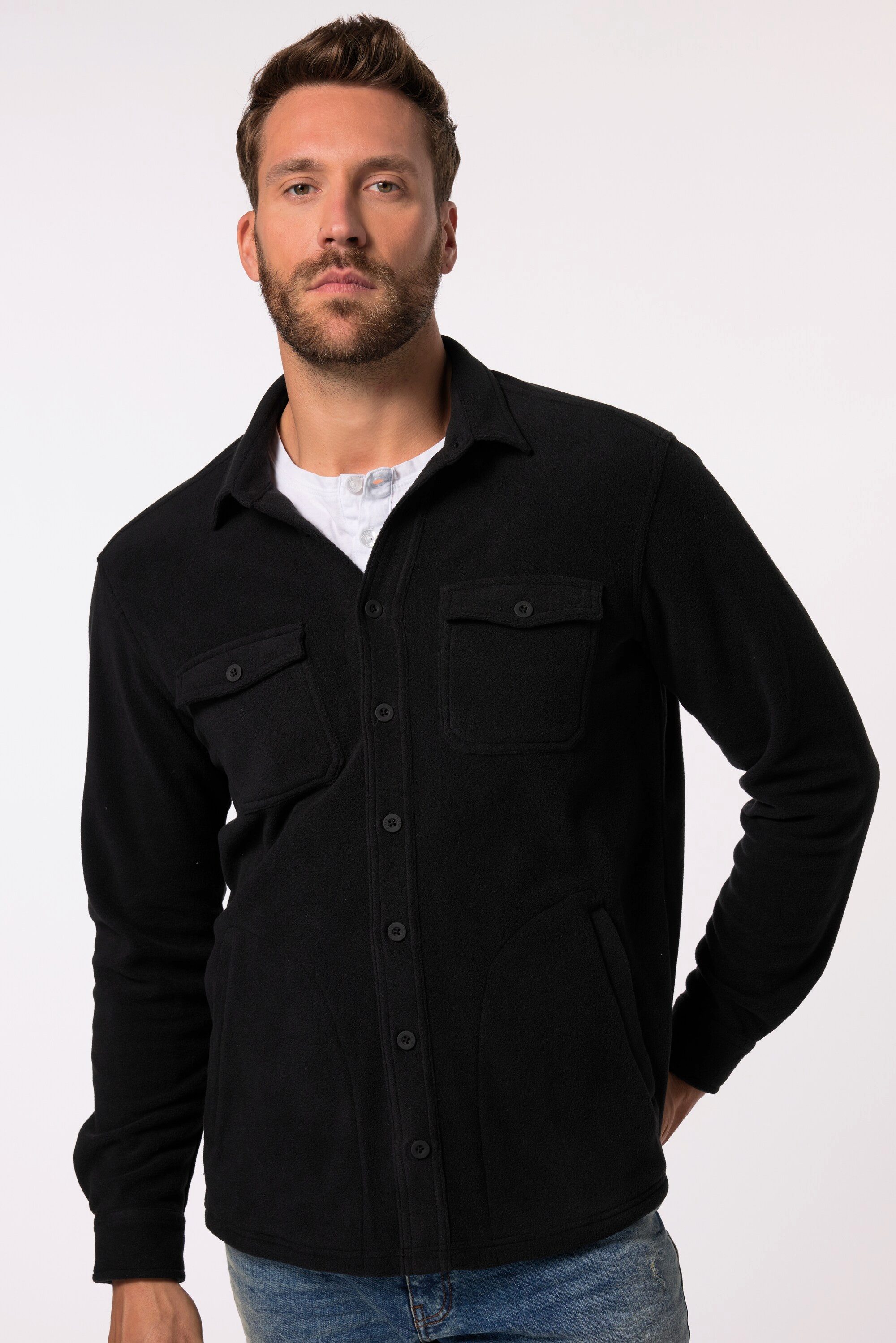 JP1880 Businesshemd JP 1880 Fleece-Overshirt Langarm günstig online kaufen