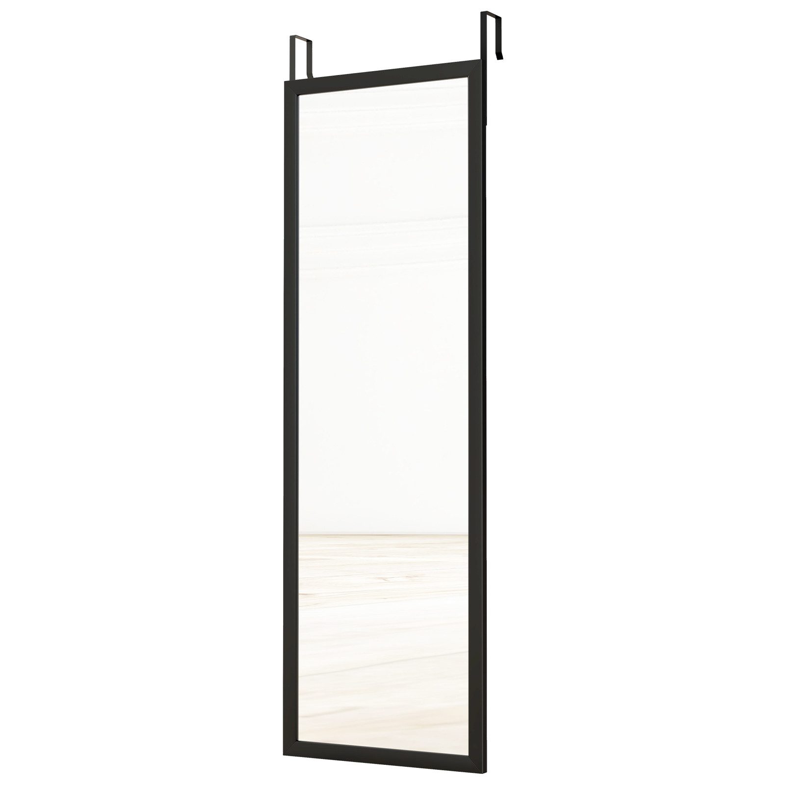COSTWAY Wandspiegel, mit höhenverstellbaren Hängehaken 107x36,5cm günstig online kaufen