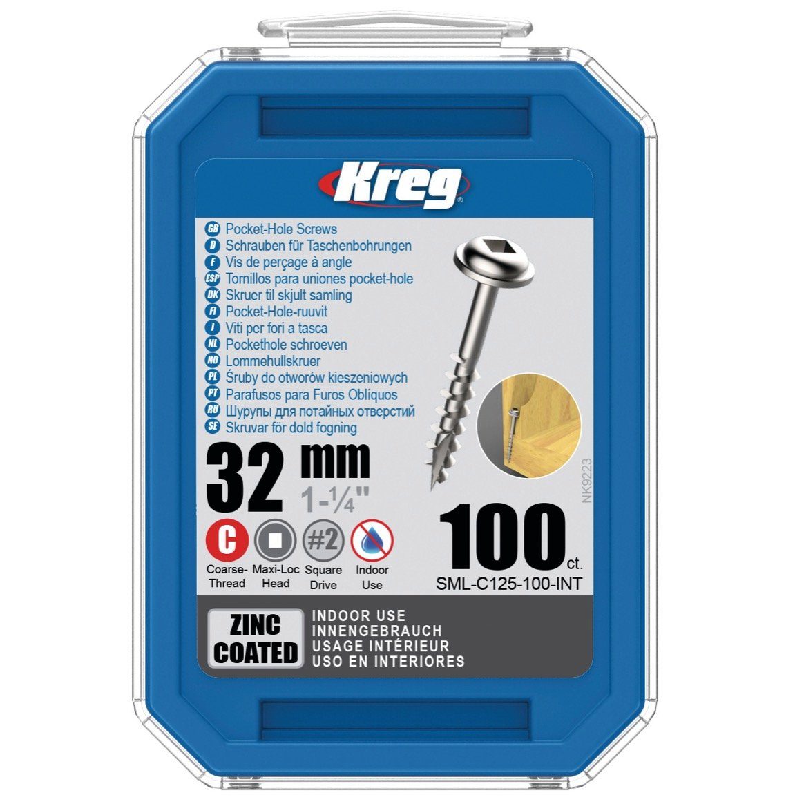 Kreg Schraube Pocket-Hole Linsenkopfschraube 32 mm 500 Stk (SML-C125-500) Vierkan