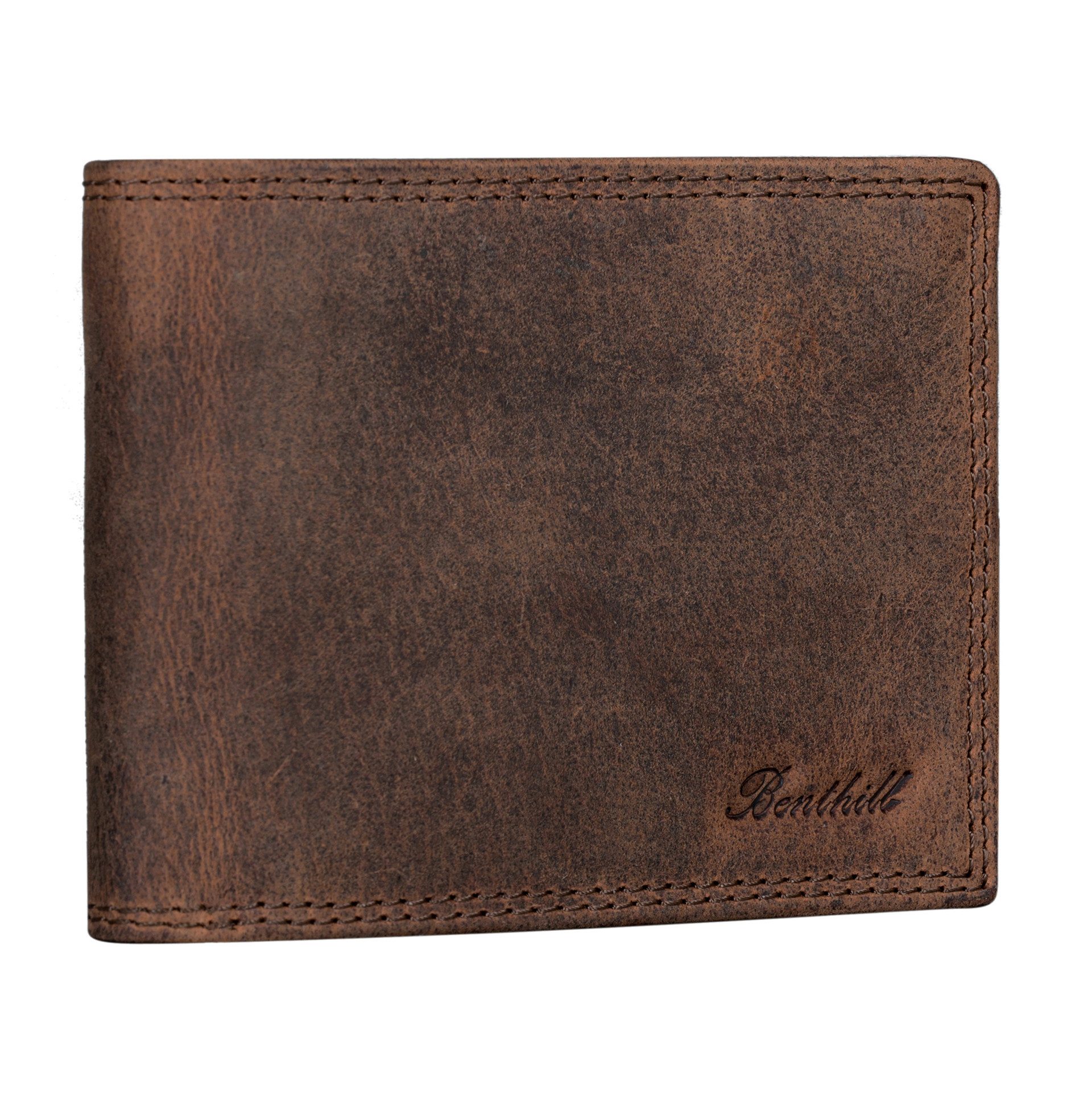 Benthill Geldbörse Herren Echtleder RFID Portemonnaie Slim Gelbeutel Vintage Leder, RFID-Schutz Kartenfächer Münzfach – Bild 4 von 5
