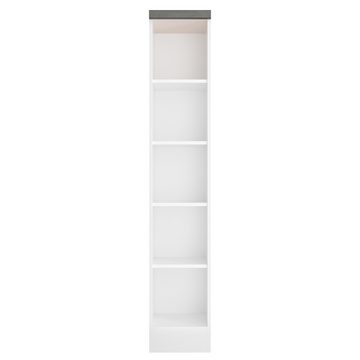 Lomadox Küchenregal MARSEILLE-03, Küchenregal, 30cm breit, 166cm hoch, weiß & Betonoptik