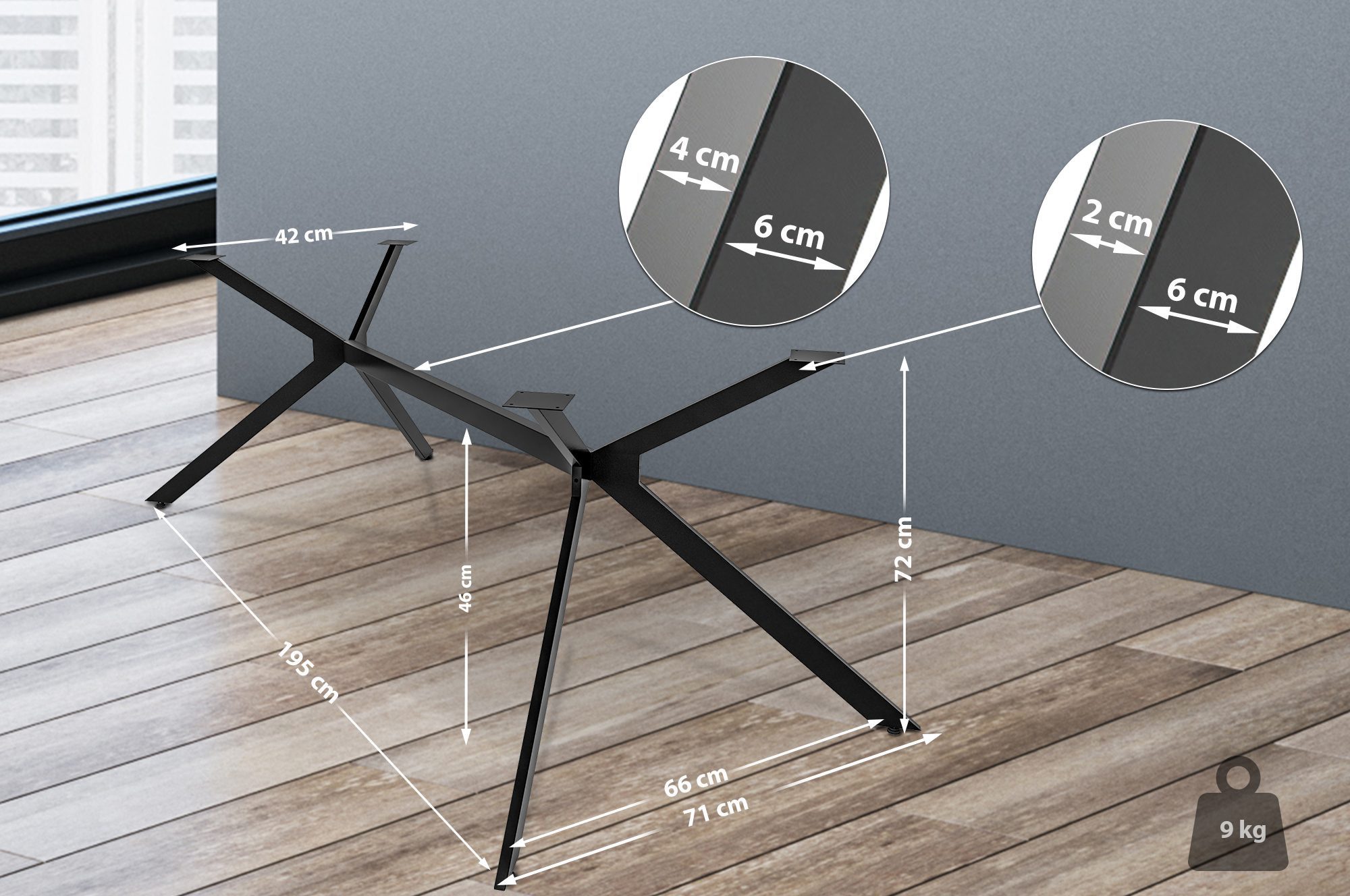 CLP Esstisch Cascada, Tischbeine für DIY-Tische in Industrial-Stil günstig online kaufen
