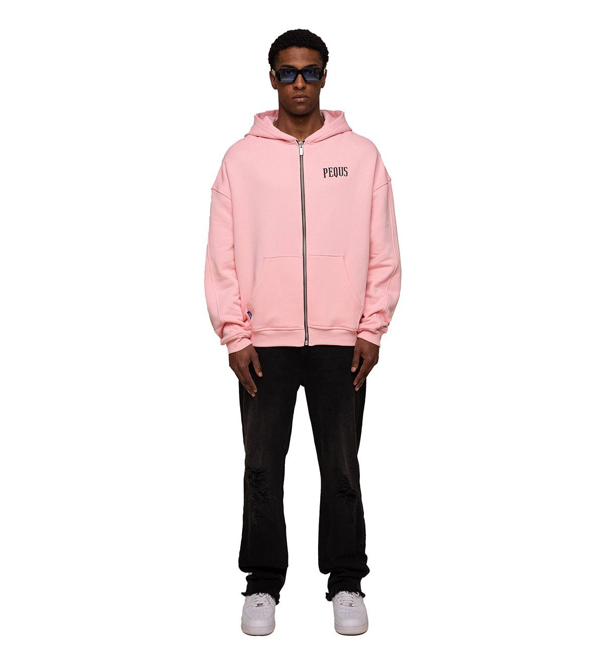 PEQUS Kapuzensweatjacke Chest Logo