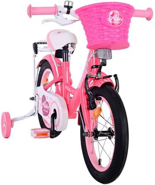 TPFSports Kinderfahrrad Volare Ashley 14 Zoll mit Rücktritt + Handbremse, 1 Gang, (Mädchen Fahrrad - Rutschfeste Sicherheitsgriffe), Kinder Fahrrad 14 Zoll mit Stützräder Laufrad Mädchen Kinderrad