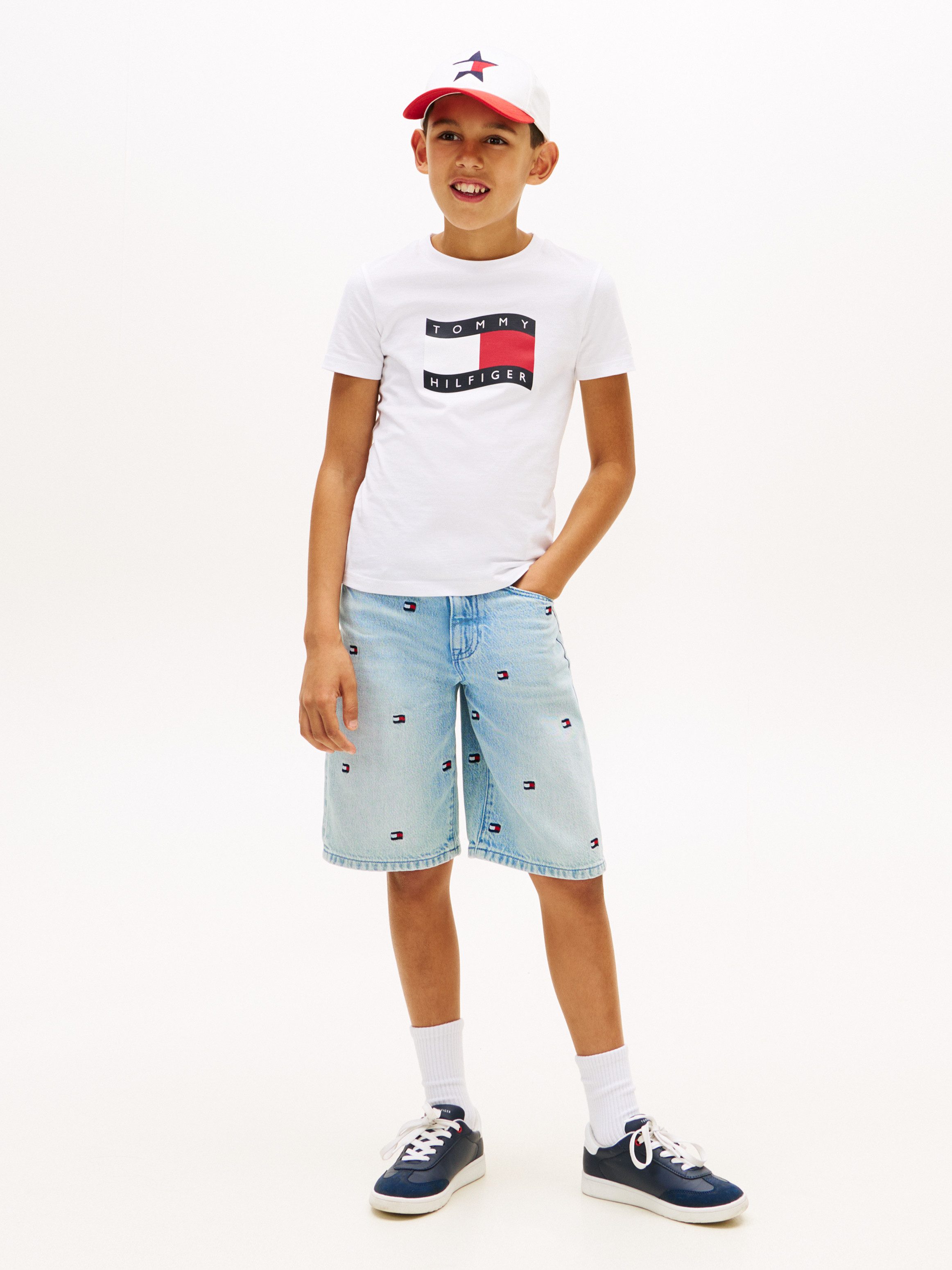 Tommy Hilfiger T-Shirt WAVY FLAG T-SHIRT Kinder bis 16 Jahre, regular fit