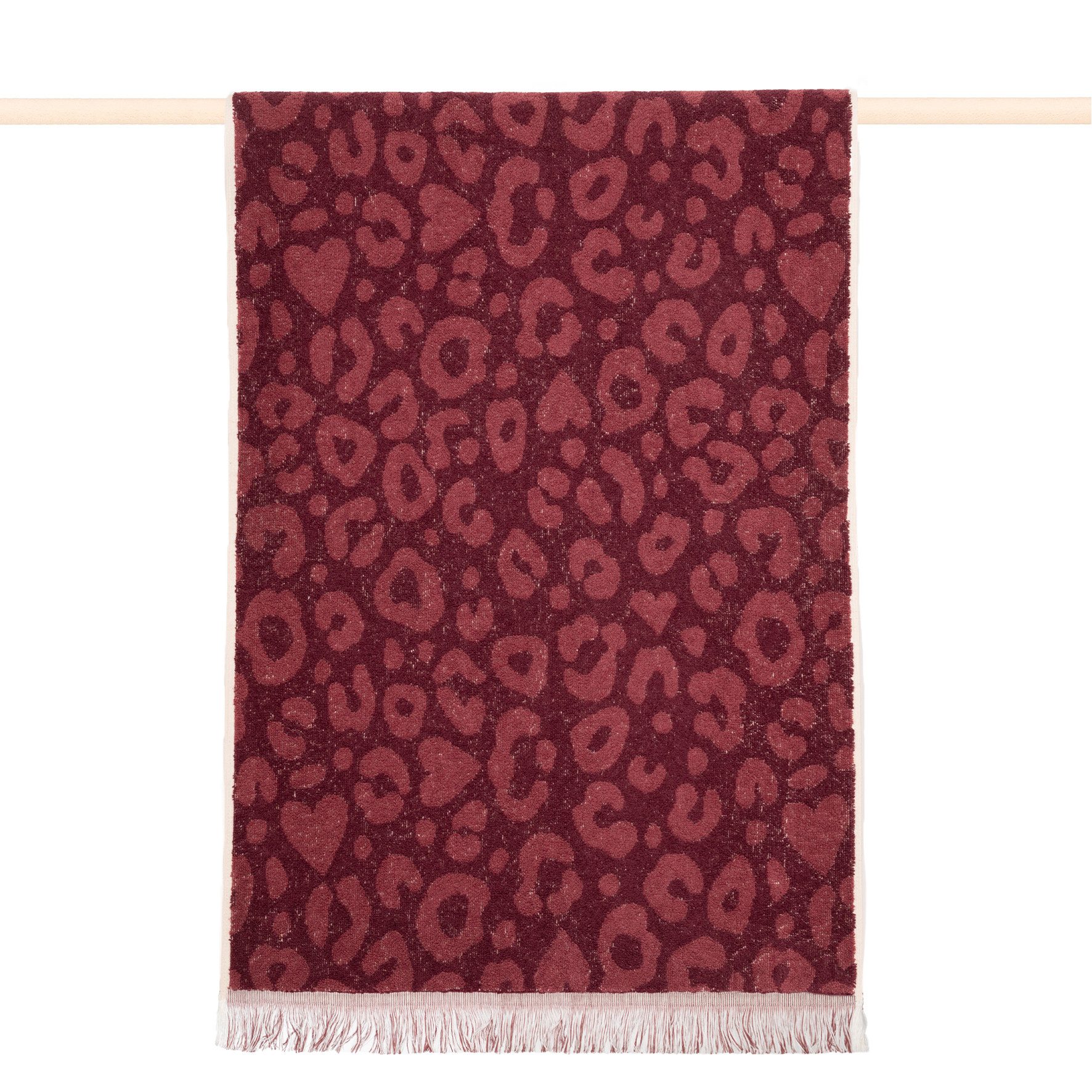 PAD Handtuch LEO, 50x100 cm, Frottee (1-St), Leo-Design, Jacquard-Webung, weich und saugstark, mit Fransen