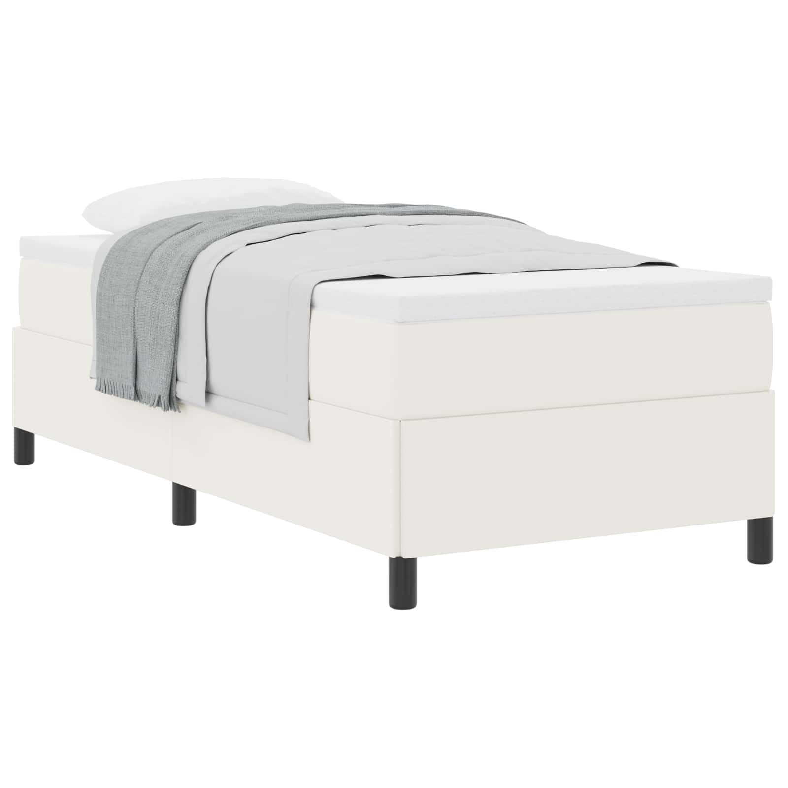 vidaXL Bett Boxspringbett Creme 90 x 200 cm Cordstoff (1-tlg)
