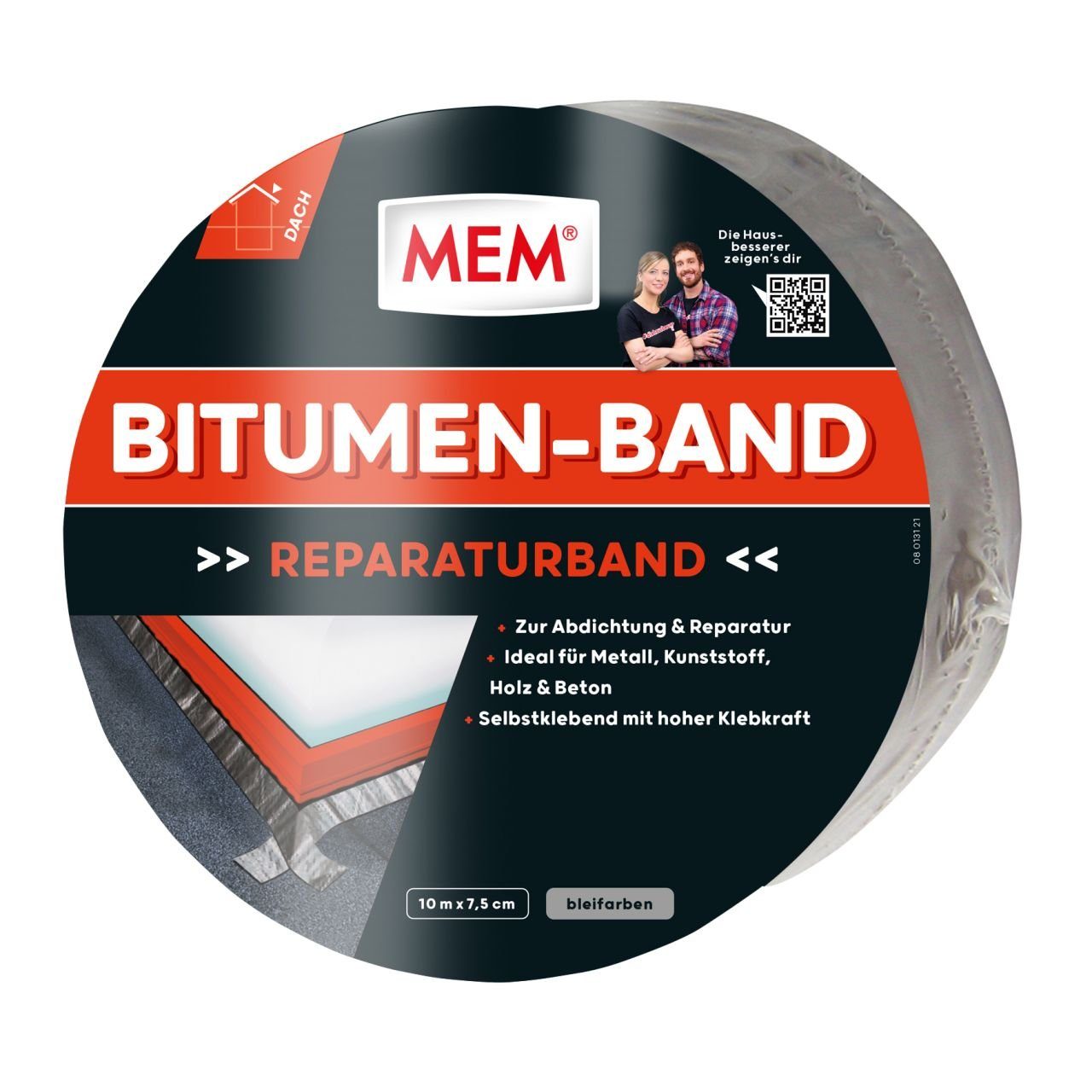 MEM Bauchemie Dichtband MEM Bitumen-Band 10 m x 7,5 cm blei | Fensterdichtungen und Türdichtungen