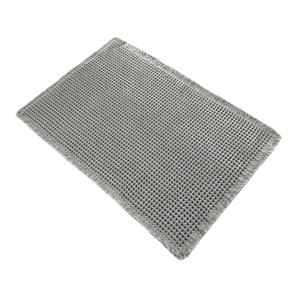 Coonoor Badematte Rutschfeste Waffel-Badmatte, Super Absorbierende Badezimmerteppich, rutschhemmend beschichtet, Waschbar mit Fransen, Ultraweich für Badezimmerboden