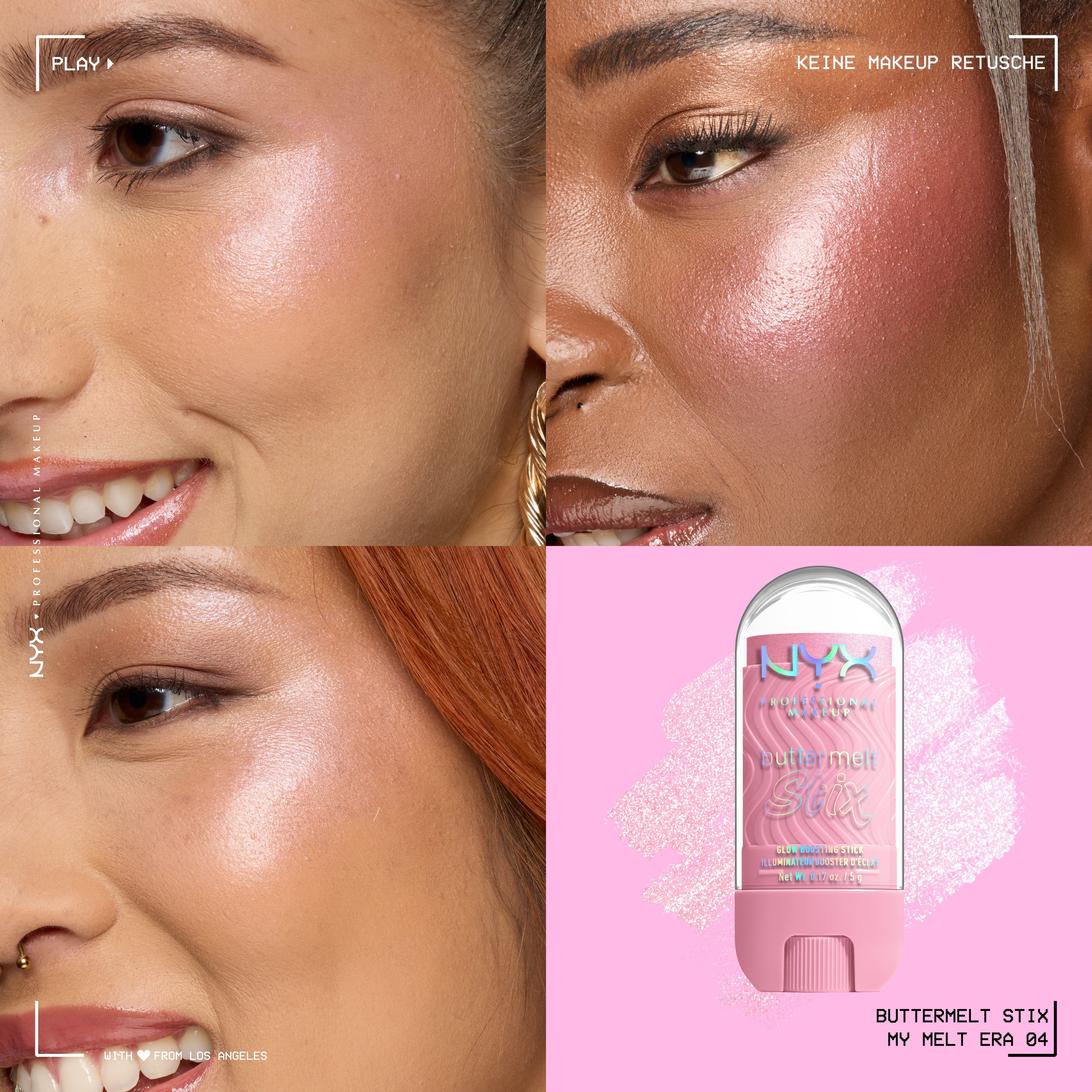 NYX PROFESSIONAL MAKEUP Highlighter BUTTERMELT STIX GLOW BOOSTING HIGHLIGHTER STICK, mit Cupuaçu- und Kokosnussbutter, für einen ultimativen Glow