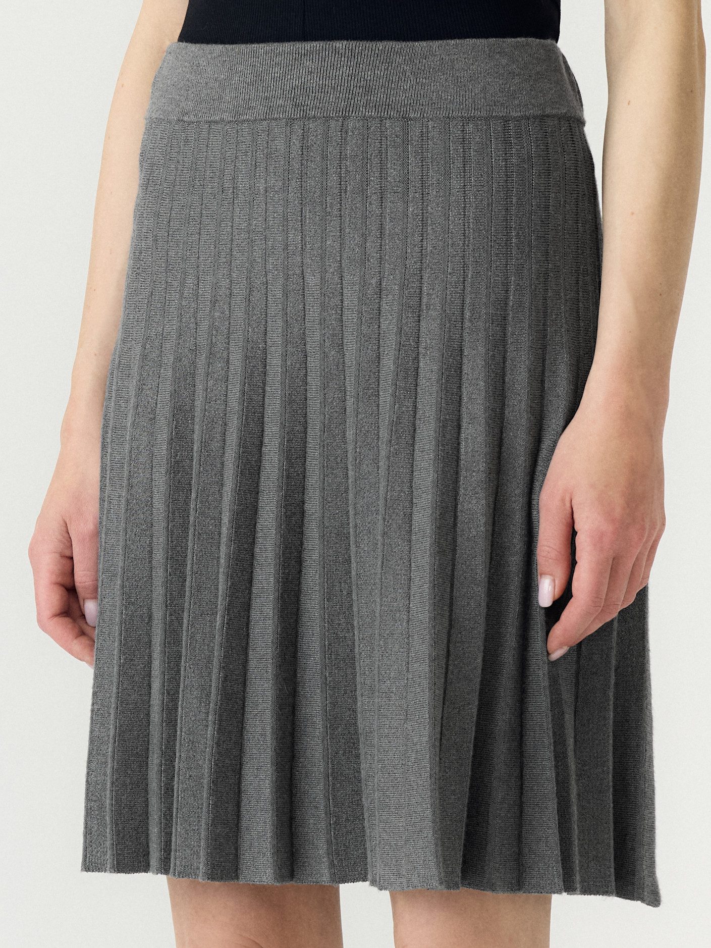 Y.A.S Strickrock YASELENA HW PLEATED SKIRT S. NOOS Viskosemischung