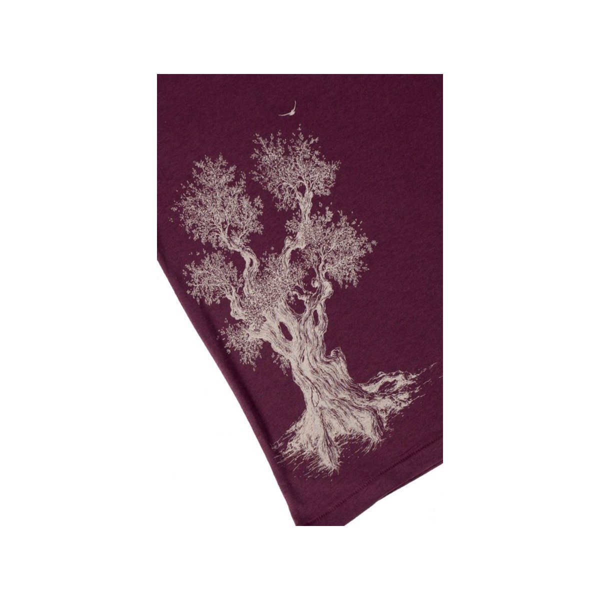Life-Tree Rundhalsshirt regular fit aubergine (1-tlg)